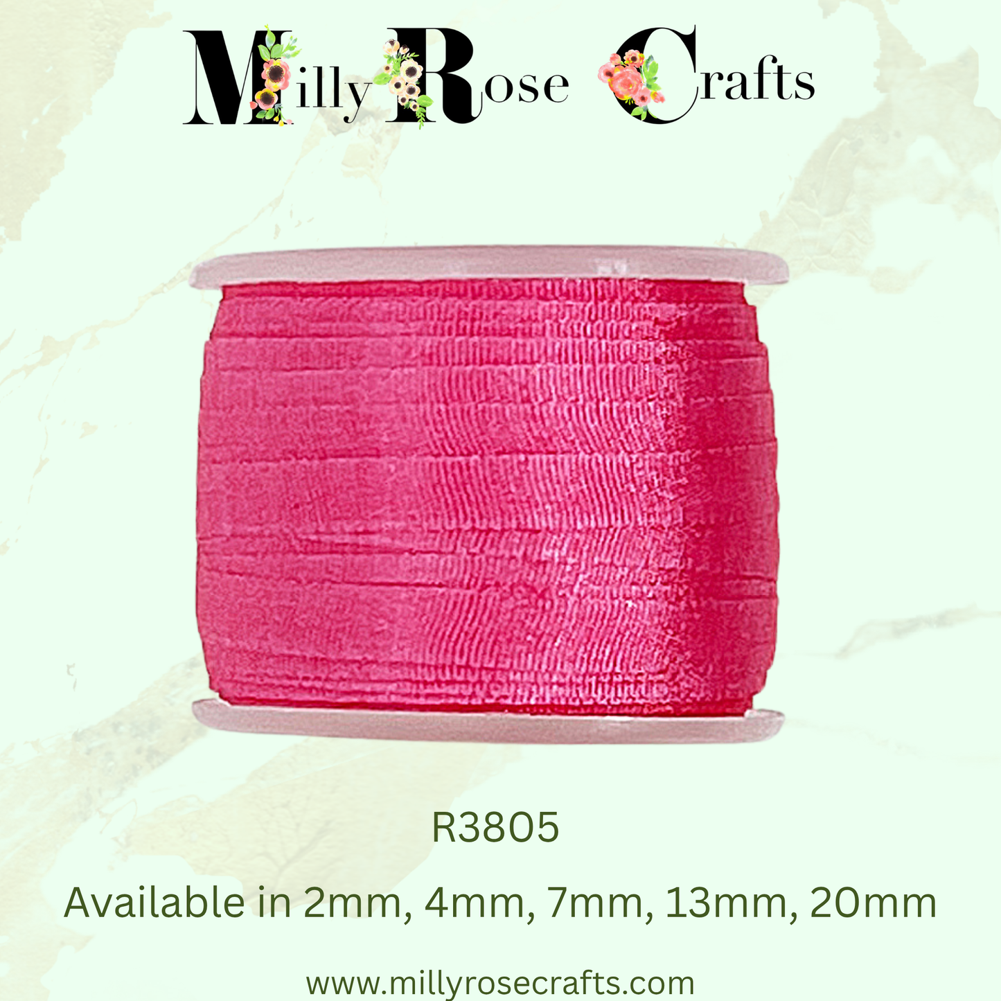 Premium 100% Mulberry Silk Ribbon  Artisan Single Color Collection 2mm,4mm,7mm,13mm,20mm widths