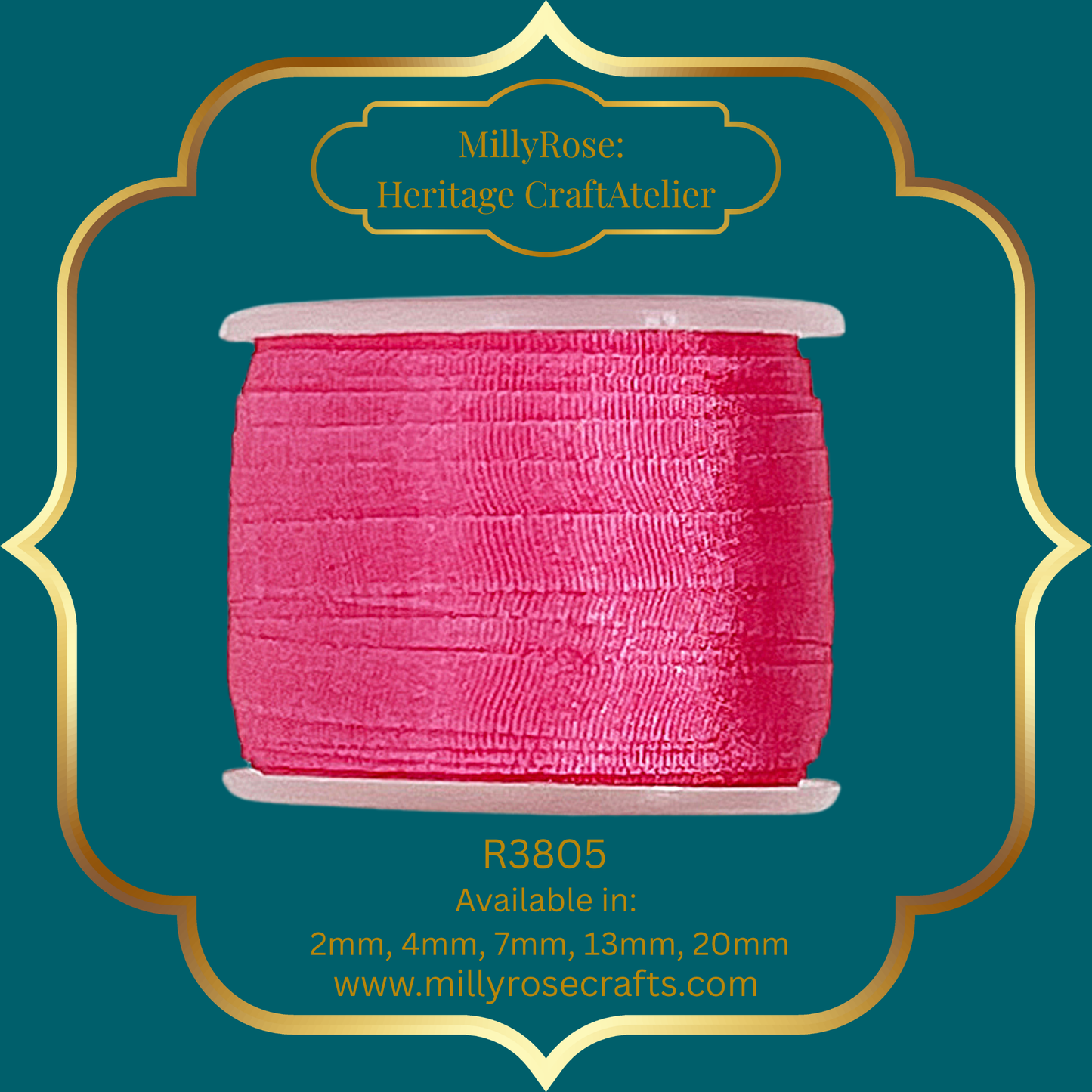Premium 100% Mulberry Silk Ribbon  Artisan Single Color Collection 2mm,4mm,7mm,13mm,20mm widths