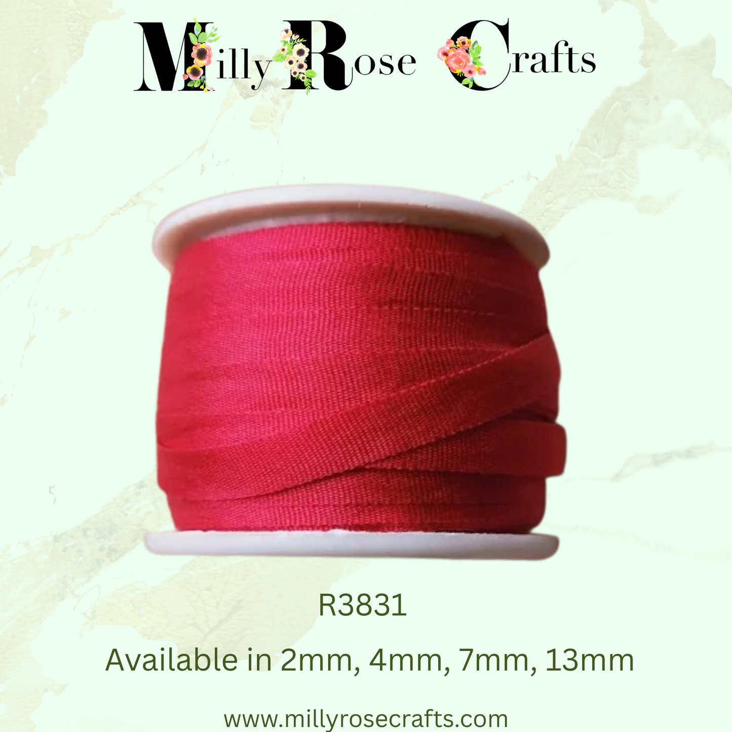 Premium 100% Mulberry Silk Ribbon  Artisan Single Color Collection 2mm,4mm,7mm,13mm,20mm widths