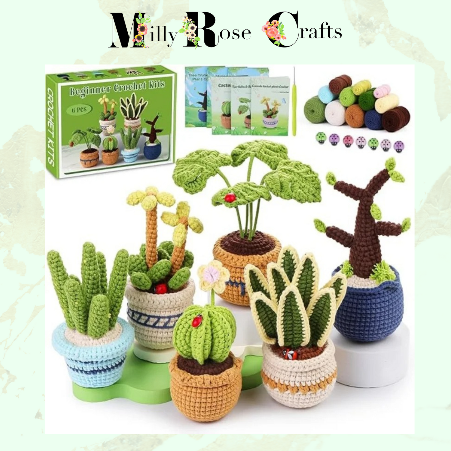 Houseplant Crochet Kit, Cacti in Pot Crochet Kit Monstera Plant Knitting Kit Beginner Friendly DIY Crochet Kit Craft Gift