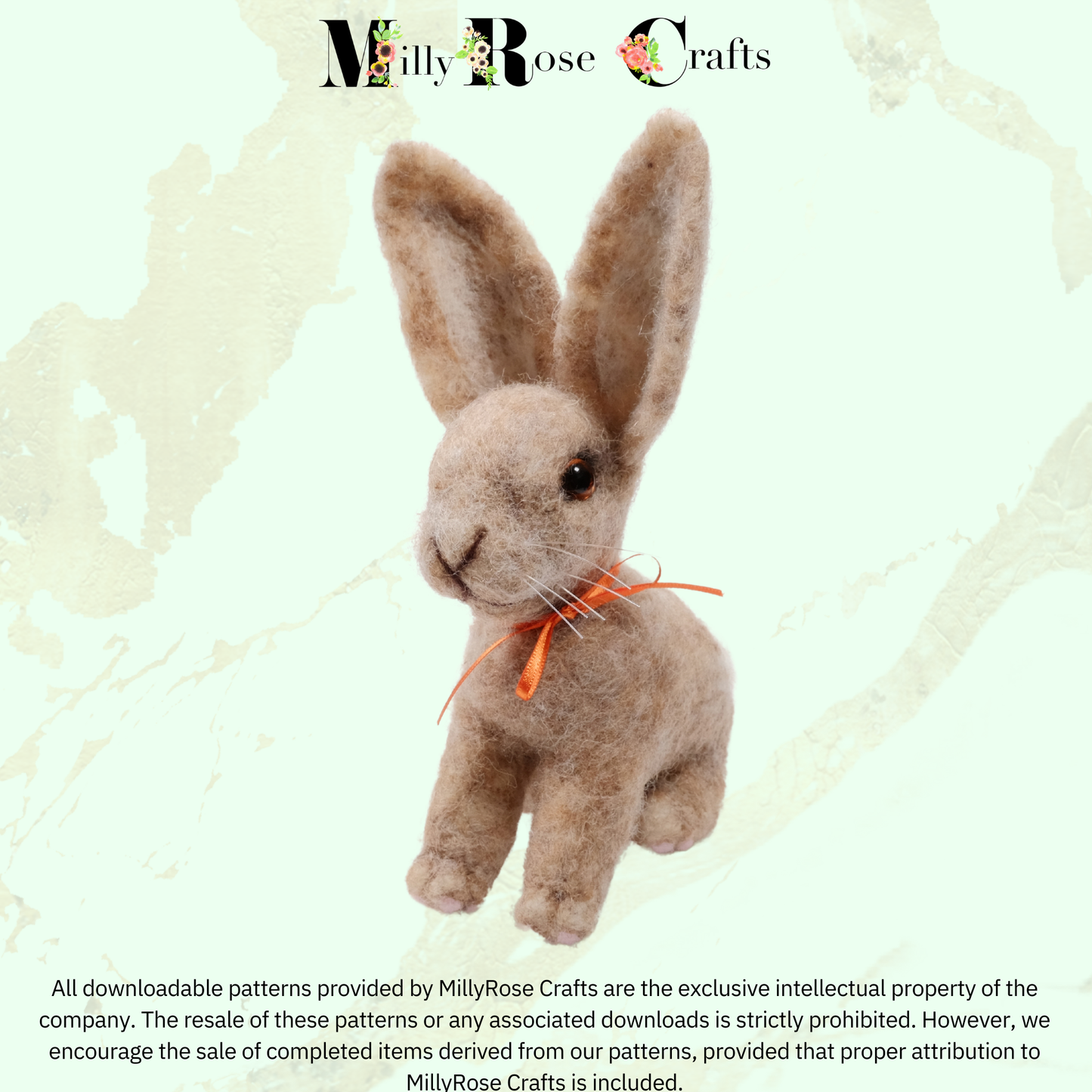 Rabbit Needle Felting Download Pattern .pdf Floppy Eared Rabbit Felting Pattern Beginner's Needle Felting Guide pdf Download DIY Felting