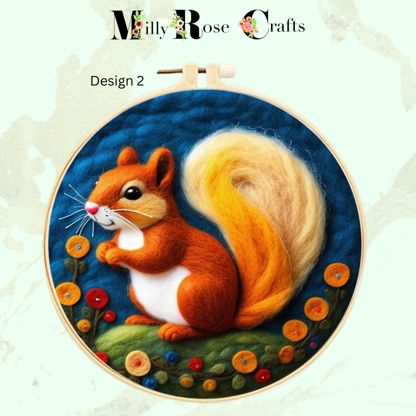 2D Needle Felting Kit Hedgehog Wool Painting Kit Fox Needle Felting Kit Squirrel Wool Painting Beginner Needle Felting Craft Gift Idea