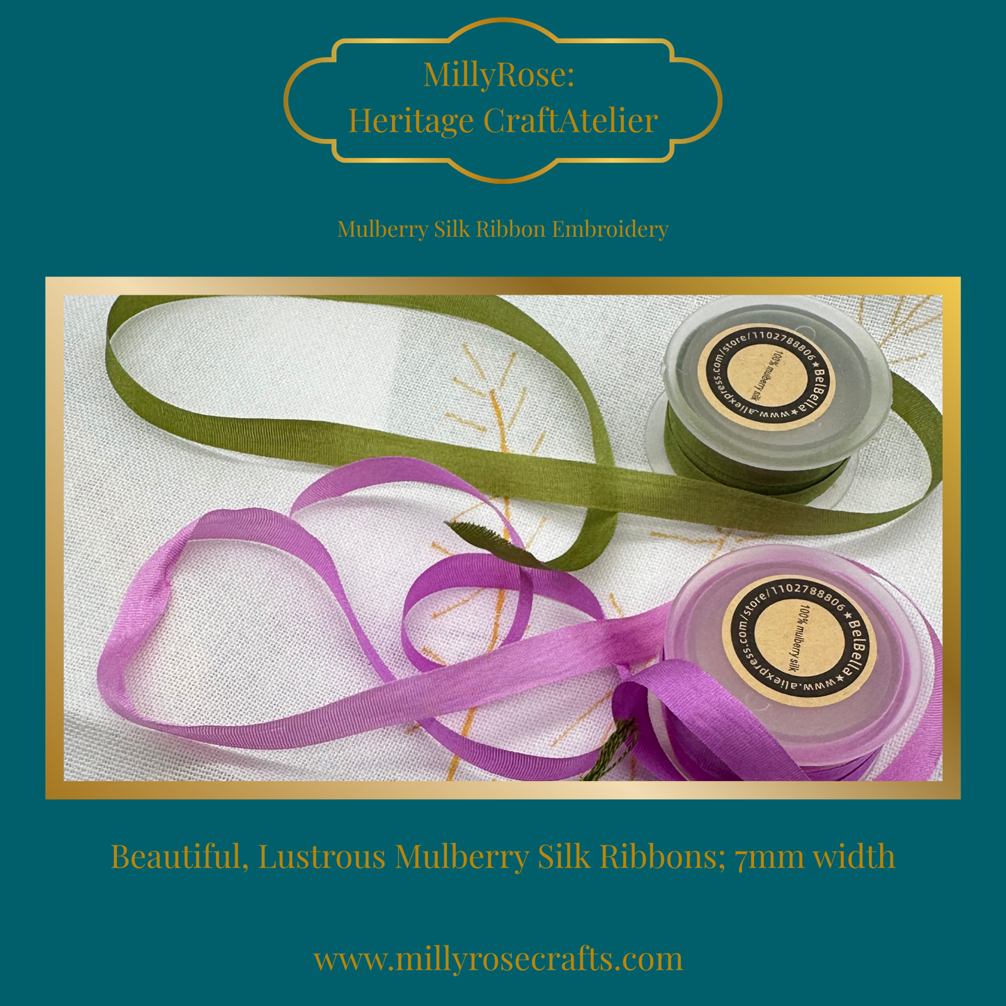 Mulberry Silk Ribbon Lavender Embroidery Kit Beginner Friendly – Silk Road Collection