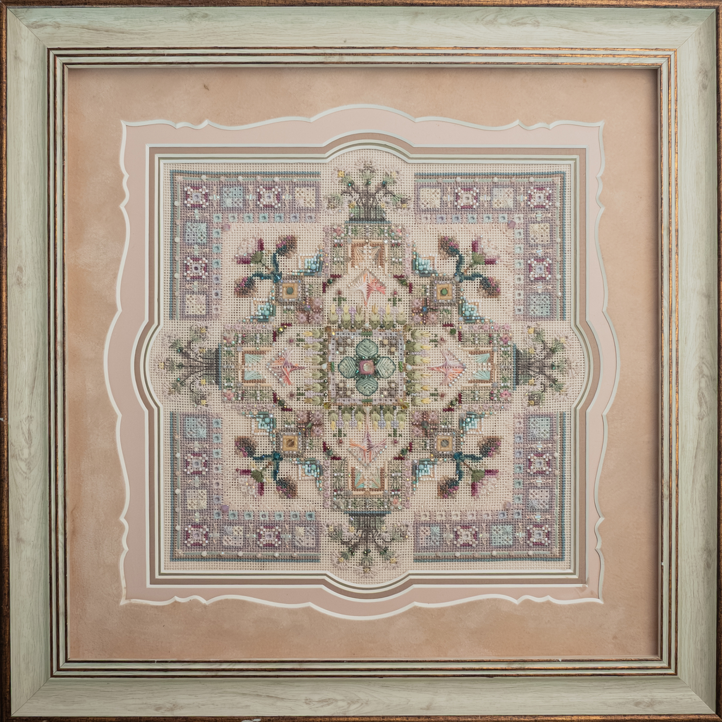 IMAKE Iris Trifold Iris Garden Luxury Cross Stitch  Mixed Media Needlework Kit Bead Embroidery