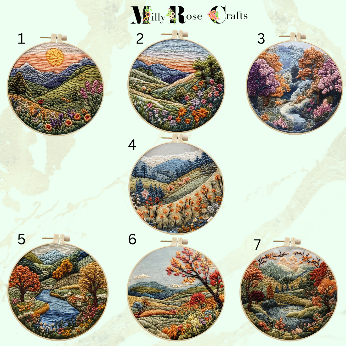 Rustic Moorland Embroidery Kit Countryside Landscape Embroidery Adult Intermediate Complete DIY Stamped Cross Stitch 15cm Hoop Craft Gift