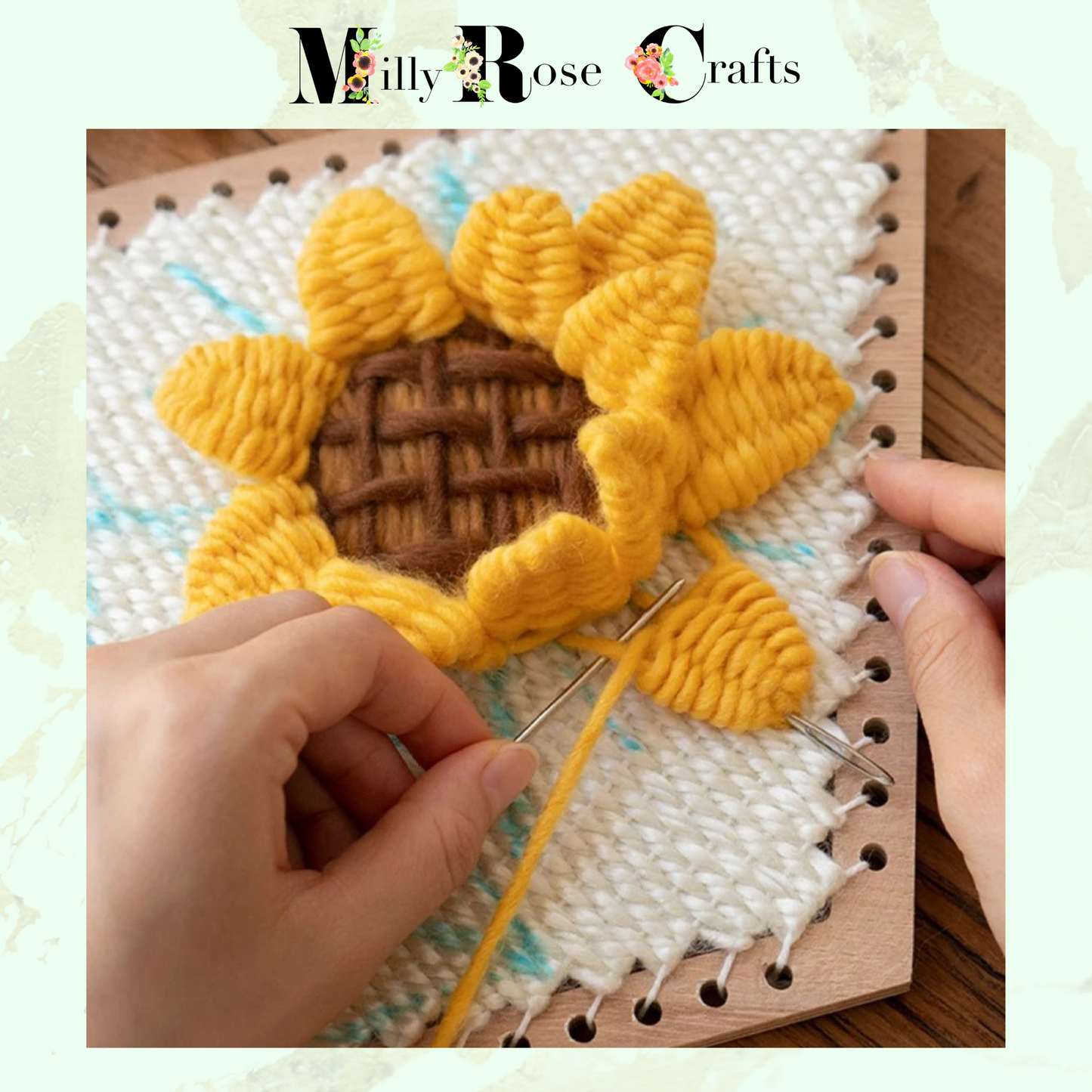 3D Sunflower Weaving Embroidery Kit Create 3D Embroidered Art Weaving Loom Supplies Set Crochet Craft Kit For Adults