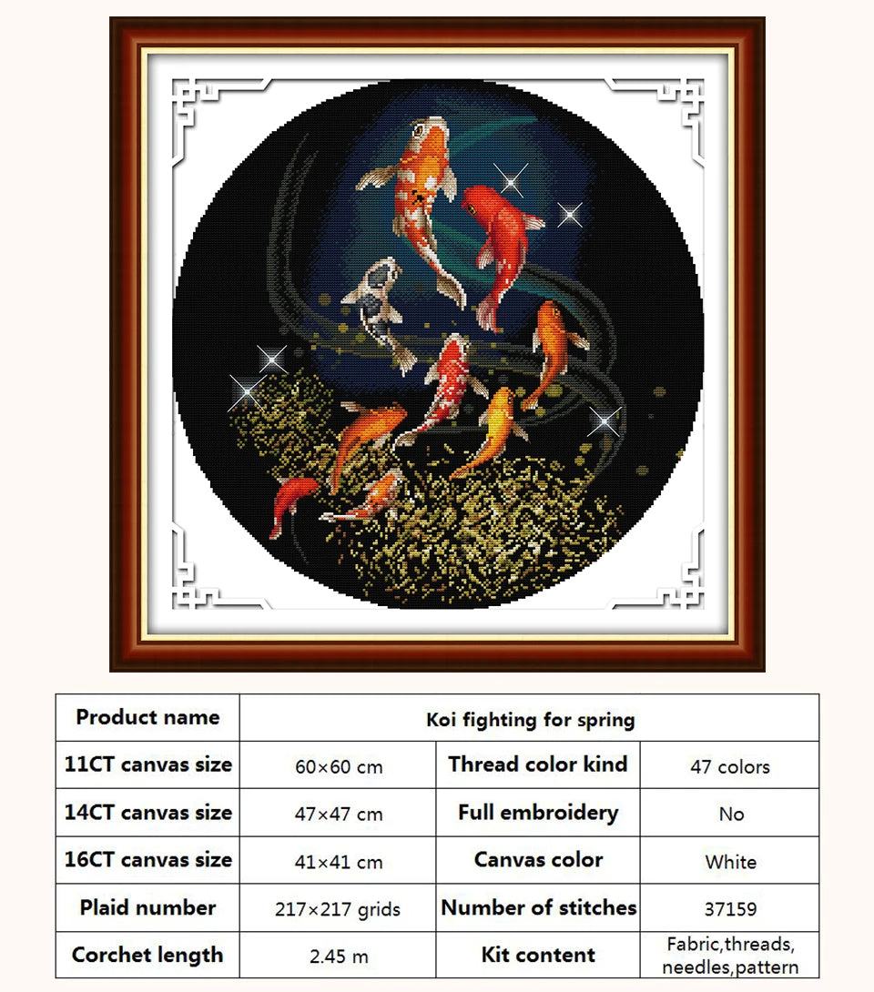 Koi Fighting for Spring Cross Stitch Kit