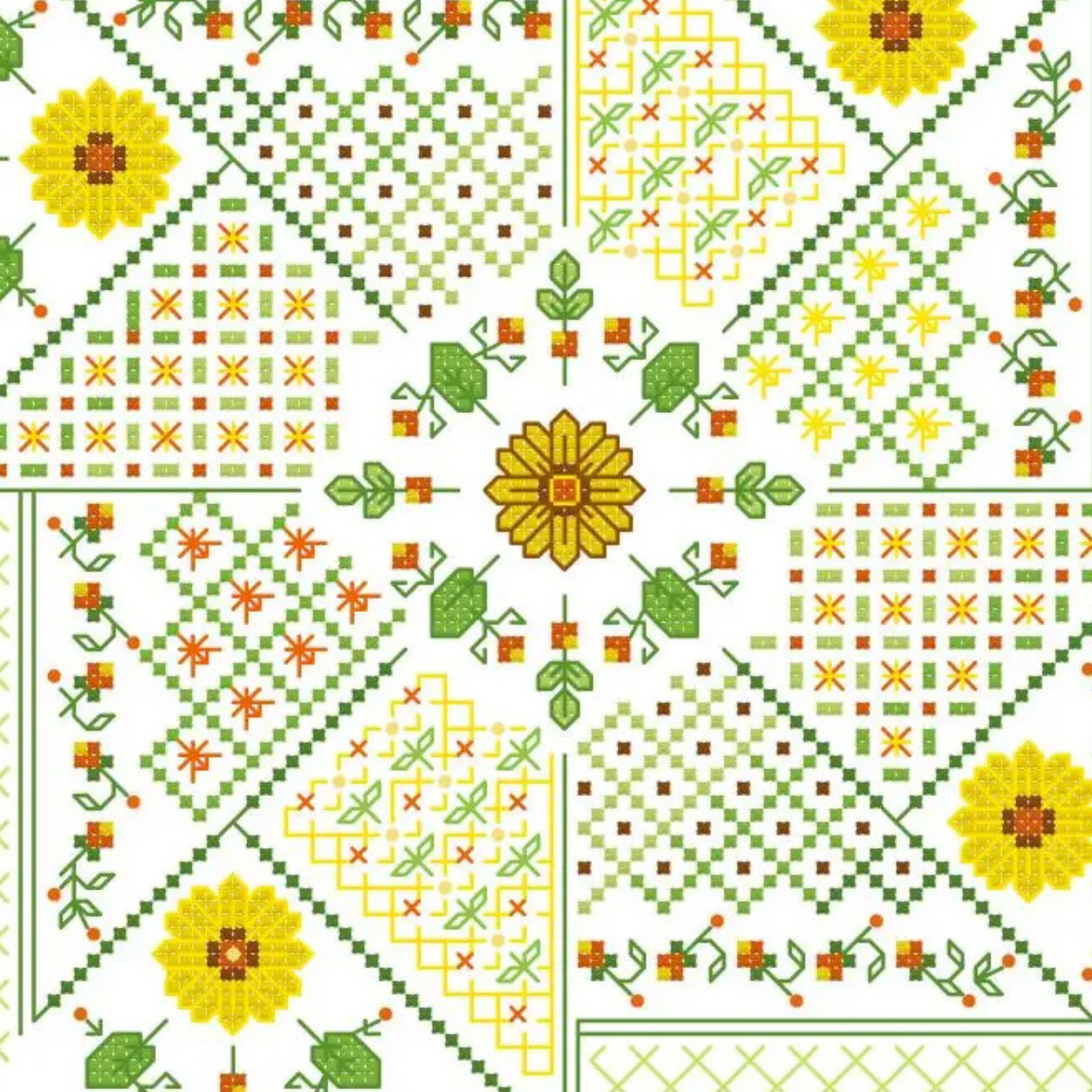 Yellow Daisy Cross Stitch Kit 14ct Stamped Cross Stitch Mandala  Counted Cross Stitch Flower Windmill Embroidery Kit