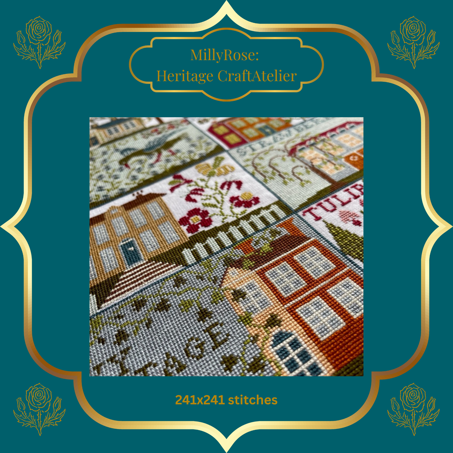 American Gardens Silk Cross Stitch Kit Heritage Cross Stitch Historische Stickmuster  Au Ver à Soie
