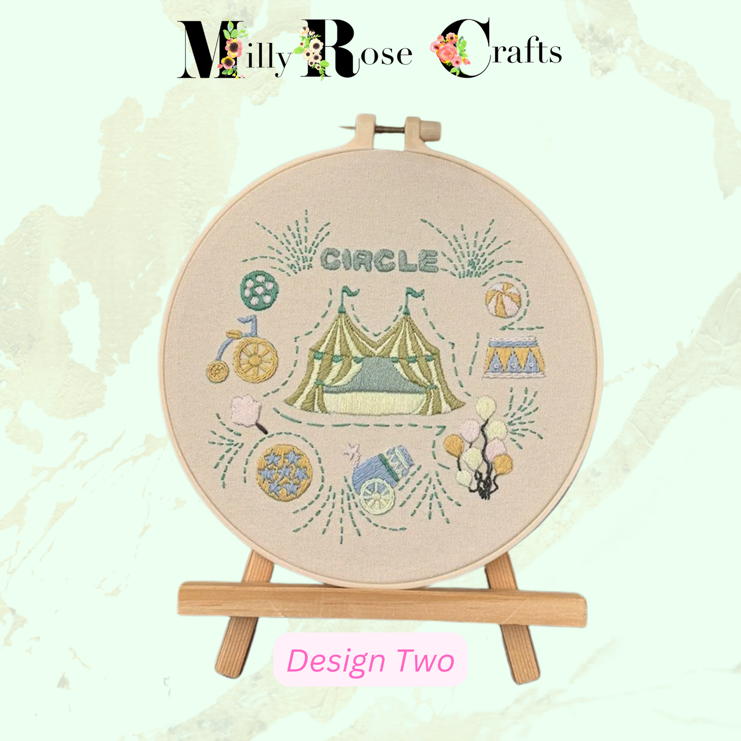 Fun Fair Carousel Embroidery Kits DIY Nursery Embroidery Kit for Beginners Adults Circus Embroidery Castle Stamped Cross Stitch Perfect Craft Gift Idea