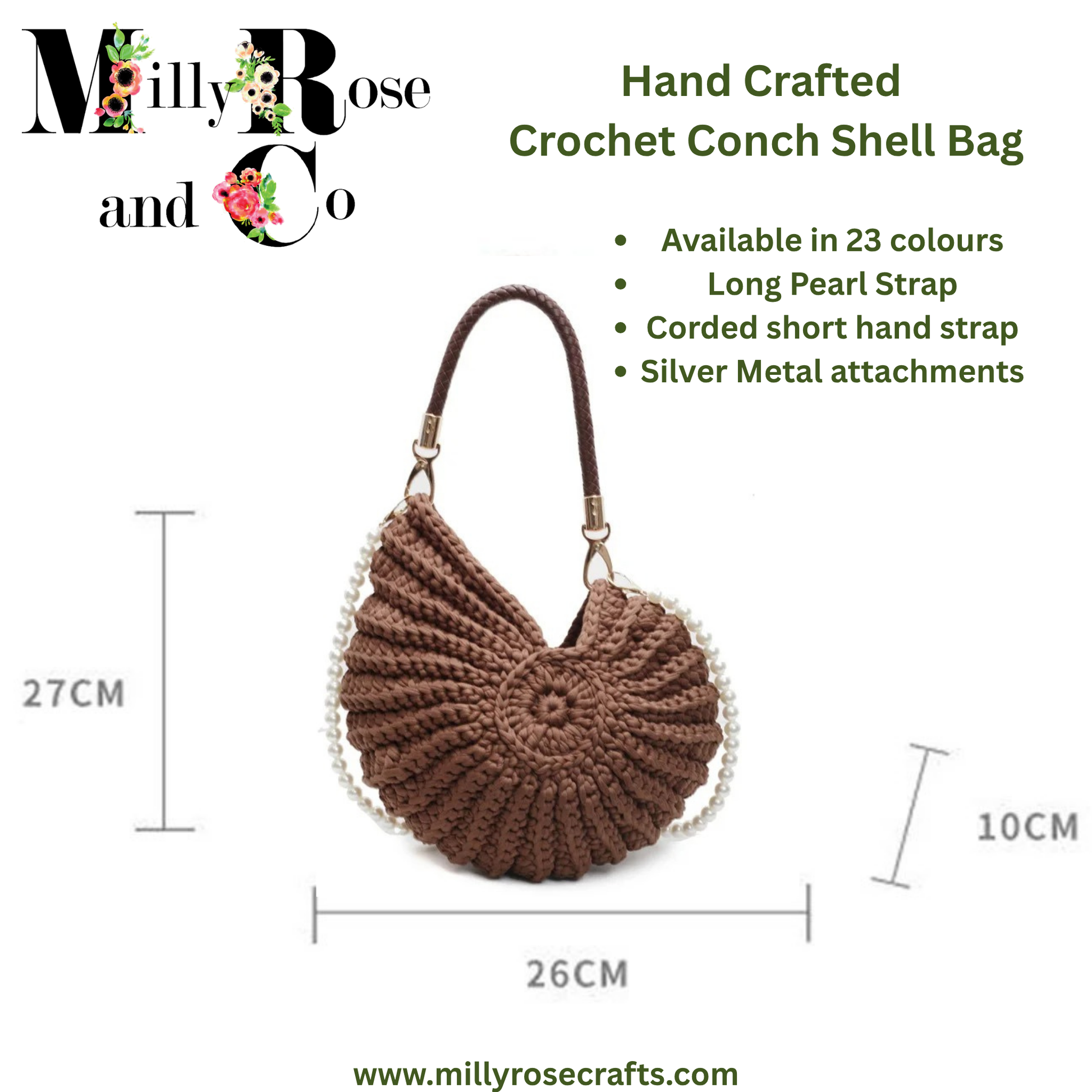 Crochet Nautilus Shell Hand Bag