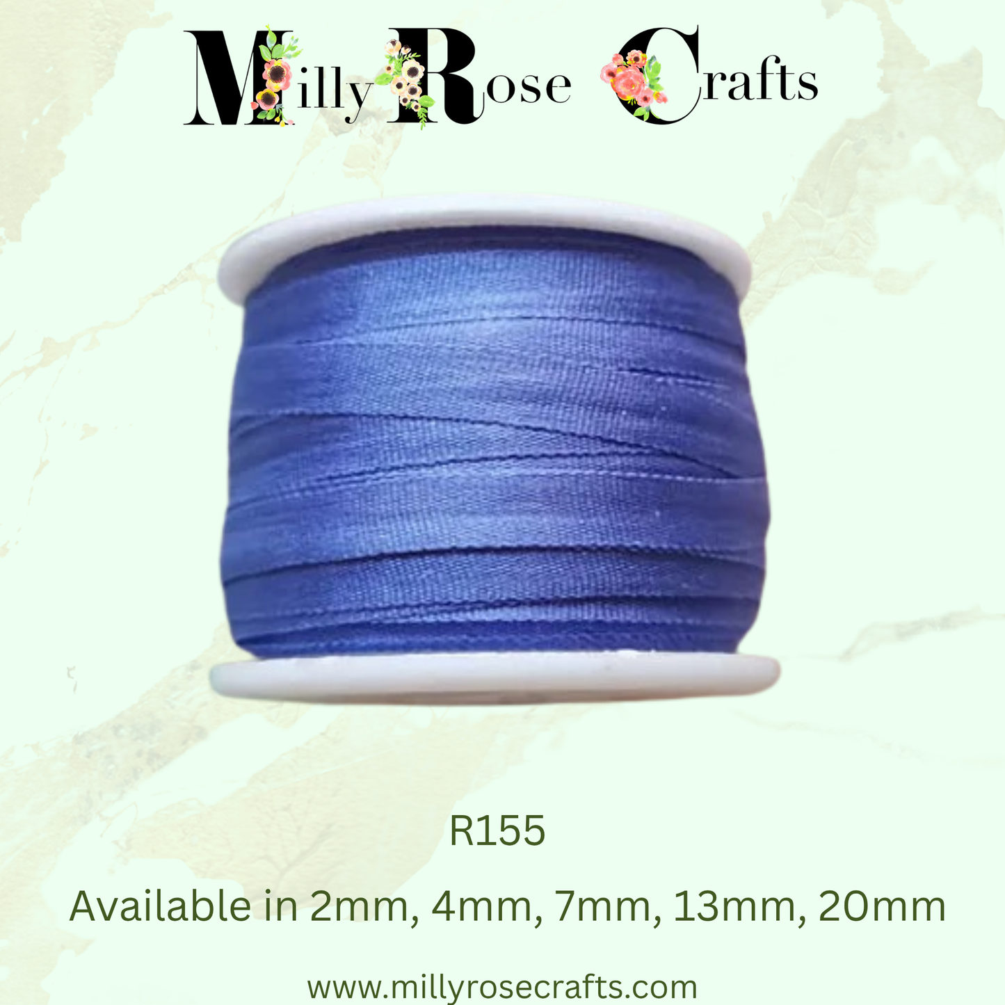 Premium 100% Mulberry Silk Ribbon  Artisan Single Color Collection 2mm,4mm,7mm,13mm,20mm widths