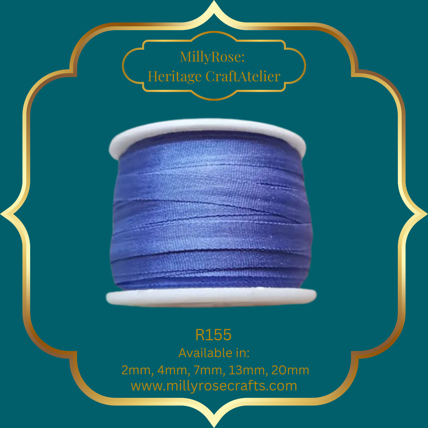 Premium 100% Mulberry Silk Ribbon  Artisan Single Color Collection 2mm,4mm,7mm,13mm,20mm widths