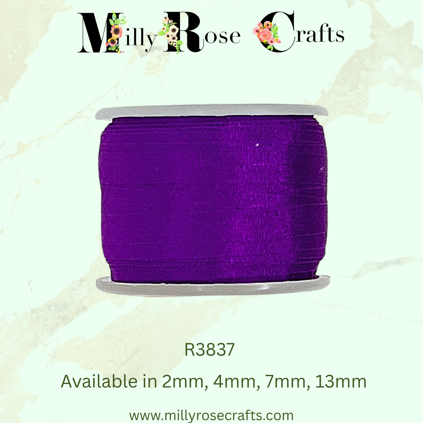 Premium 100% Mulberry Silk Ribbon  Artisan Single Color Collection 2mm,4mm,7mm,13mm,20mm widths