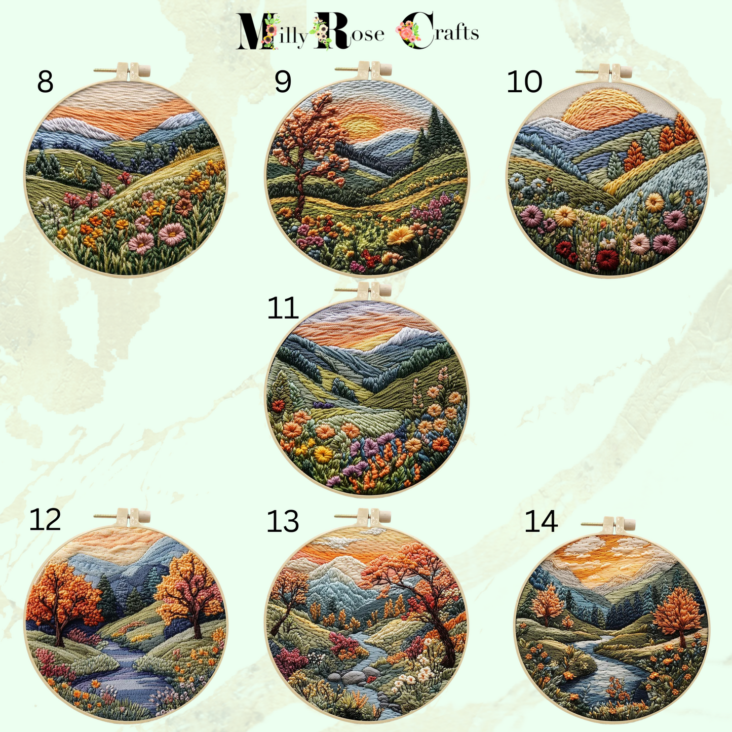 Rustic Moorland Embroidery Kit Countryside Landscape Embroidery Adult Intermediate Complete DIY Stamped Cross Stitch 15cm Hoop Craft Gift