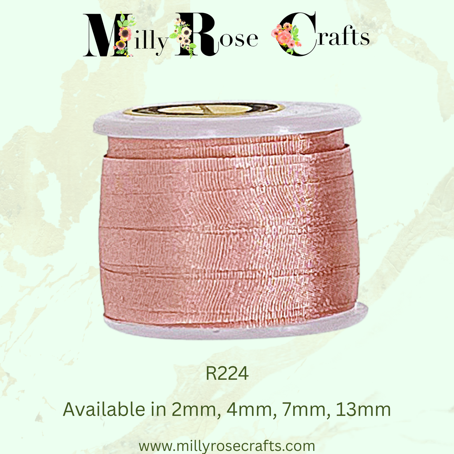 Premium 100% Mulberry Silk Ribbon  Artisan Single Color Collection 2mm,4mm,7mm,13mm,20mm widths