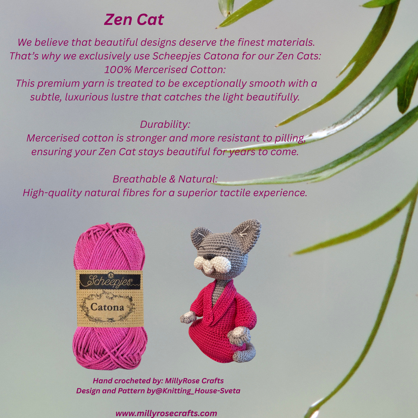 Hand Crocheted Meditating Zen Cat Peaceful Monk Amigurumi  Meditation & Wellbeing Altar Artisan Gift