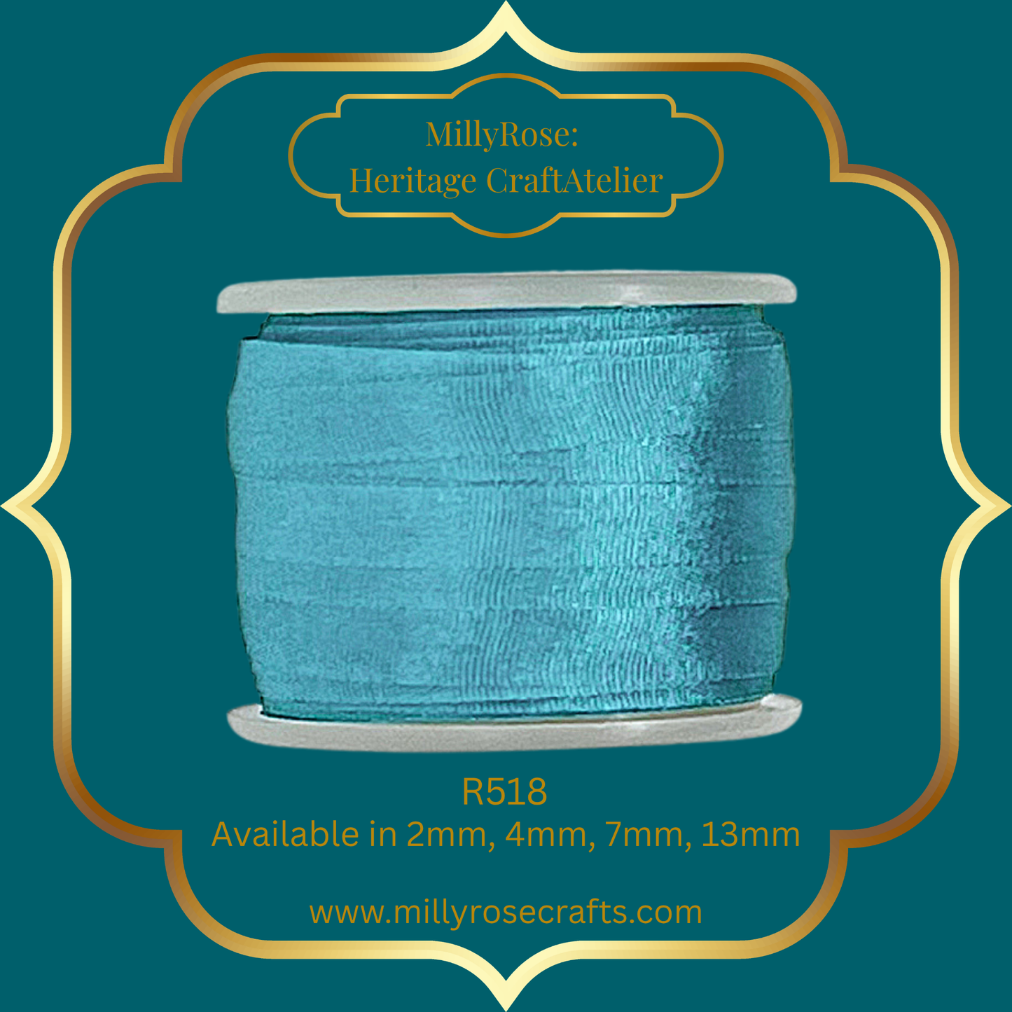 Premium 100% Mulberry Silk Ribbon  Artisan Single Color Collection 2mm,4mm,7mm,13mm,20mm widths