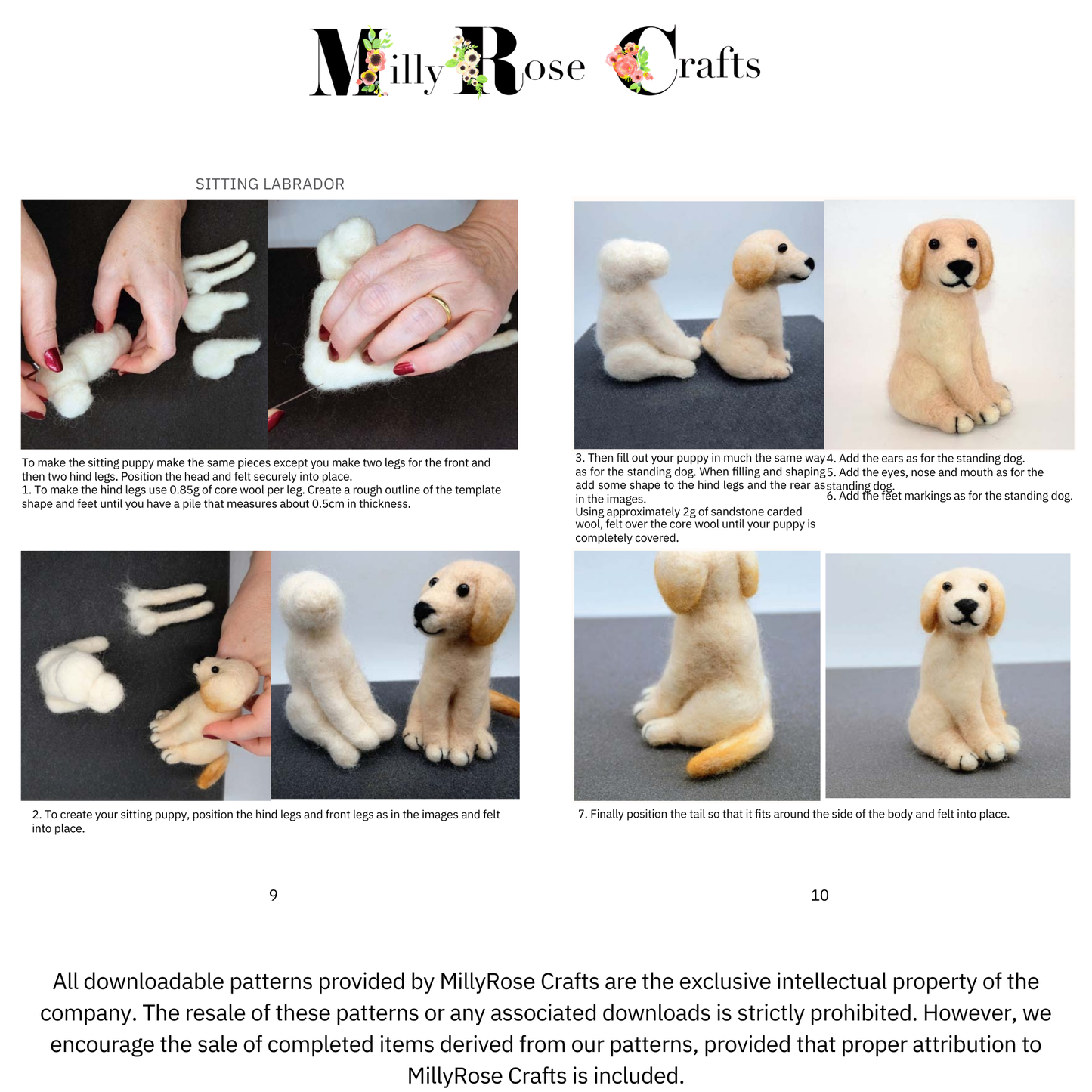 Labrador Needle Felting Pattern .pdf Download Puppy Dogs Felting Pattern Beginner's Needle Felting Guide Download MillyRose Crafts.pdf felting