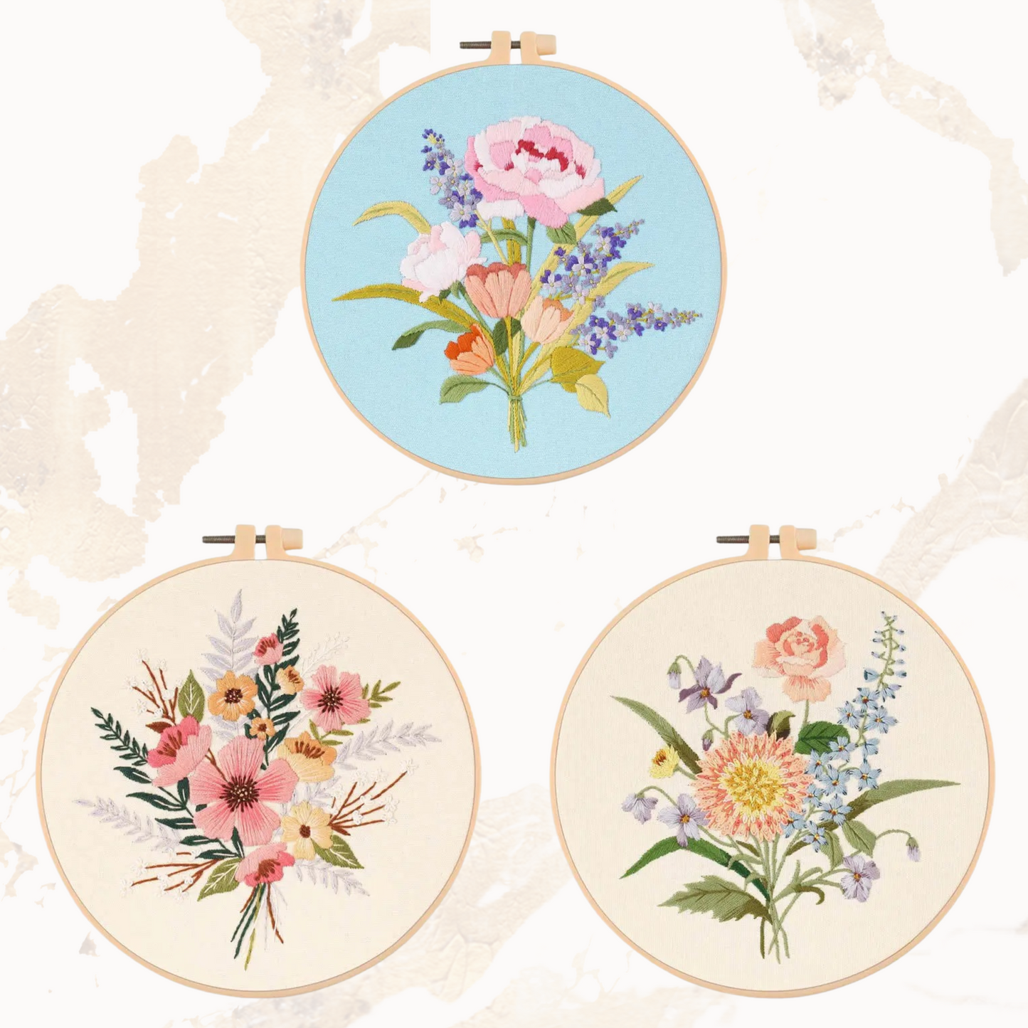 Flower Embroidery Kits Beginner Friendly Embroidery Starter Kits Adults DIY Thread Painting Handmade Crafts