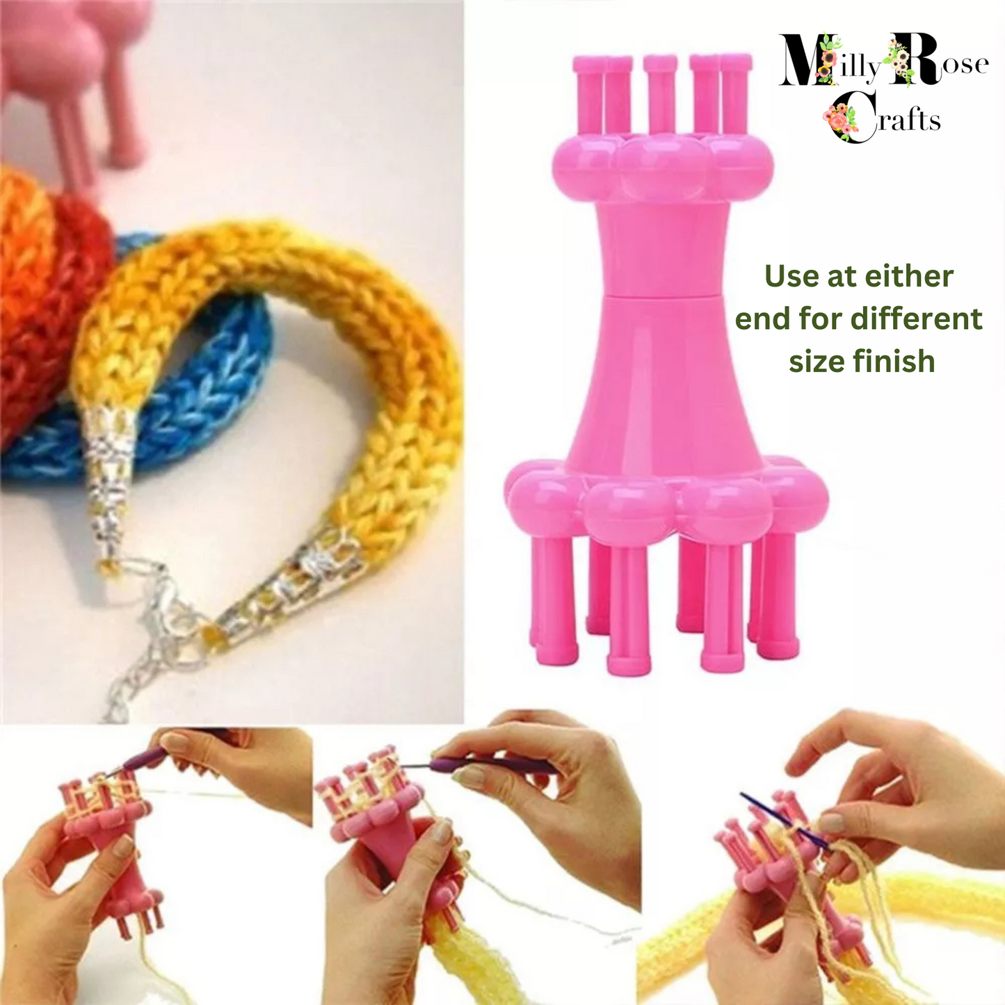 Small Hand Knitting Loom French Knitting  Double Head French Yarn Plastic Knitting Doll Craft Spool Loom With Crochet Hook Knitting Loom