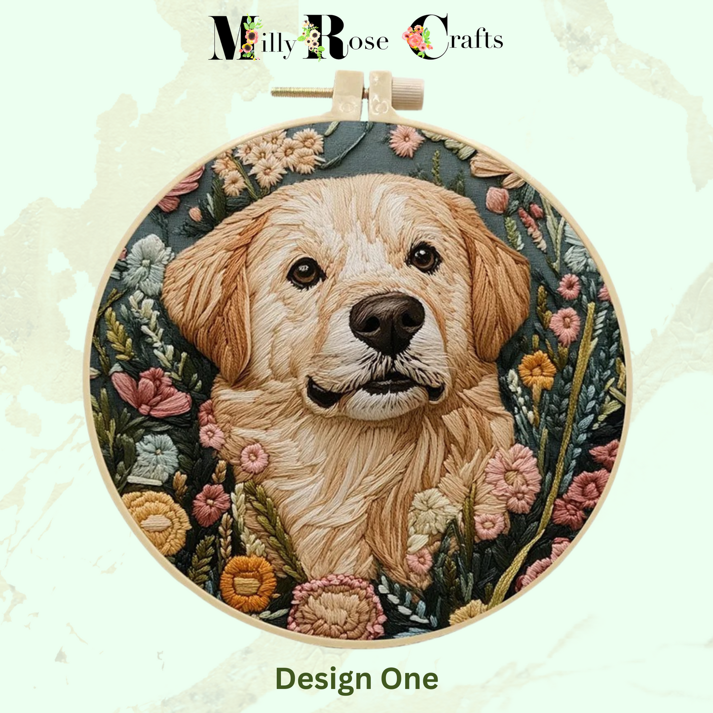 Retriever Dog Embroidery Kit Expert Embroidery Adults Terrier Embroidery Cross Stitch English Instruction Thread Painting Needles 15cm Hoop