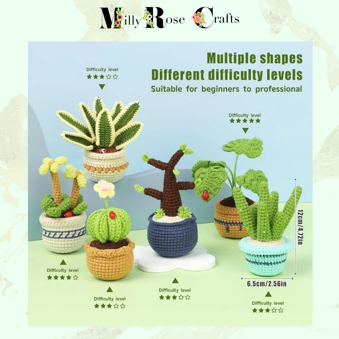 Houseplant Crochet Kit, Cacti in Pot Crochet Kit Monstera Plant Knitting Kit Beginner Friendly DIY Crochet Kit Craft Gift