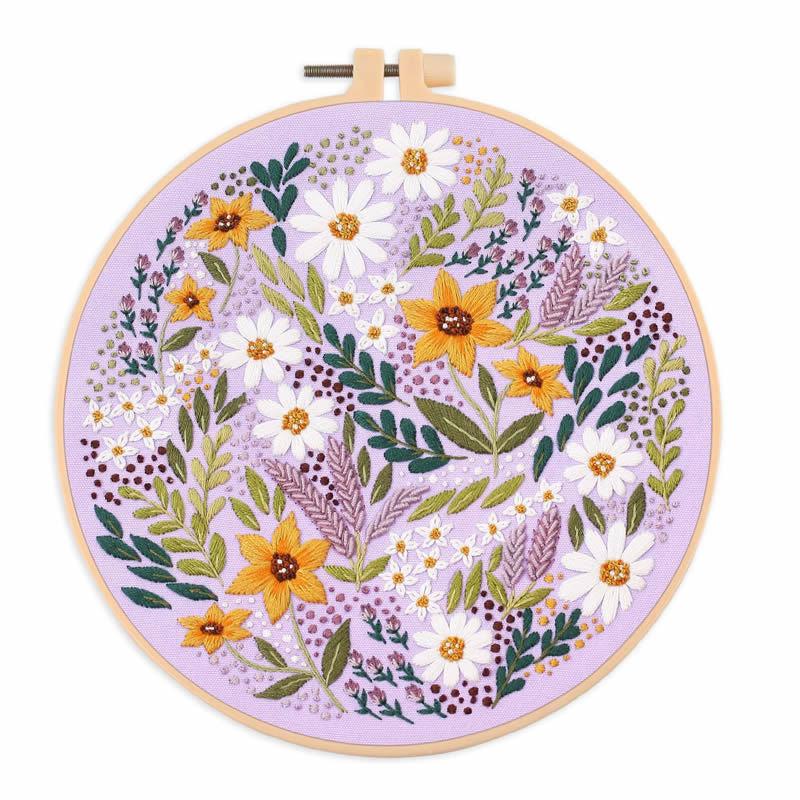 delightful flower embroidery kit