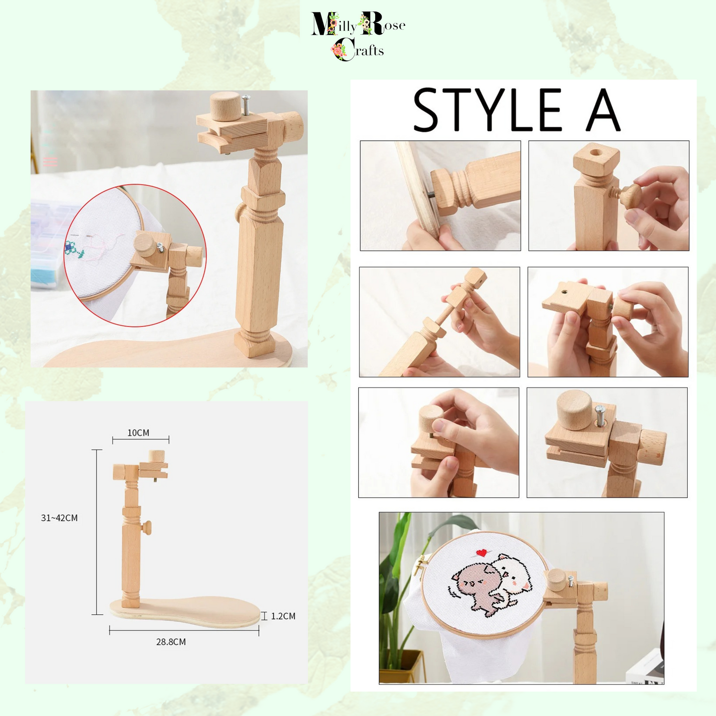 Adjustable Embroidery Stand Table Top Embroidery Hoop Stand Rotated Cross Stitch Stand Lap Embroidery Hoop Holder for DIY Craft  Sewing Needlepoint Frame Stand