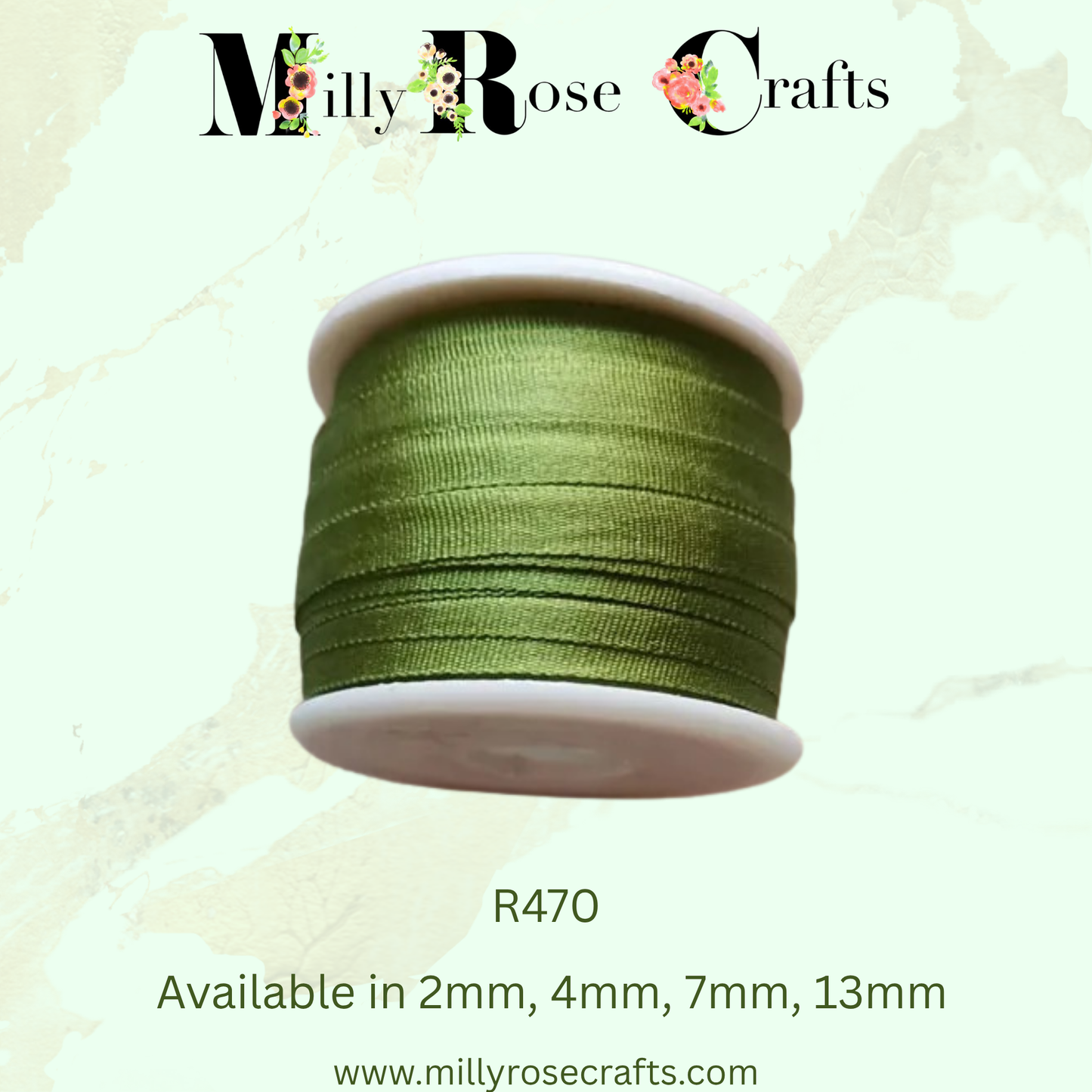 Premium 100% Mulberry Silk Ribbon  Artisan Single Color Collection 2mm,4mm,7mm,13mm,20mm widths