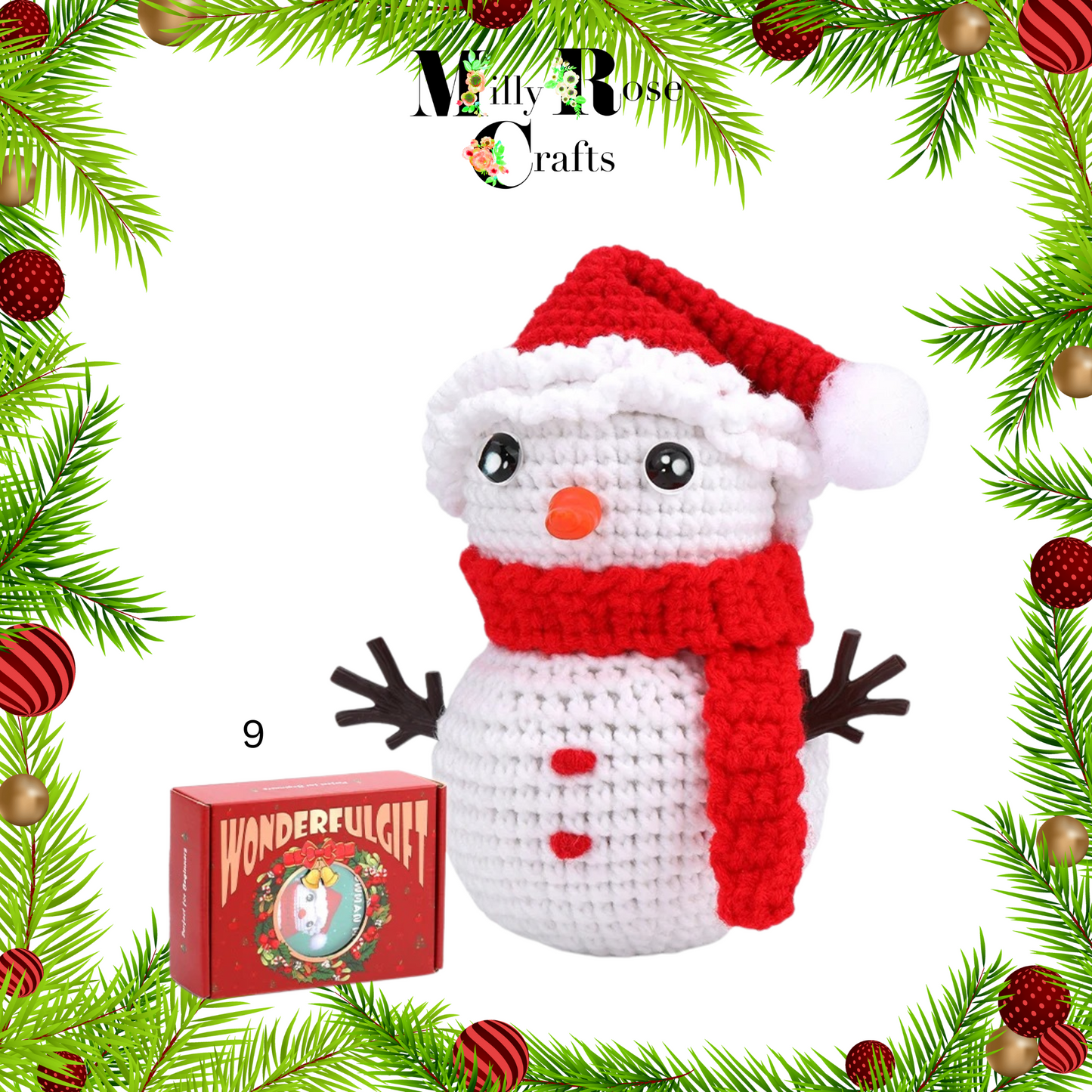 Christmas Santa Crochet Kit Christmas Amigurumi Wool Craft Kit, Ideal Beginner Snowman Crochet Kit Christmas Tree,  Perfect Craft Gift Idea