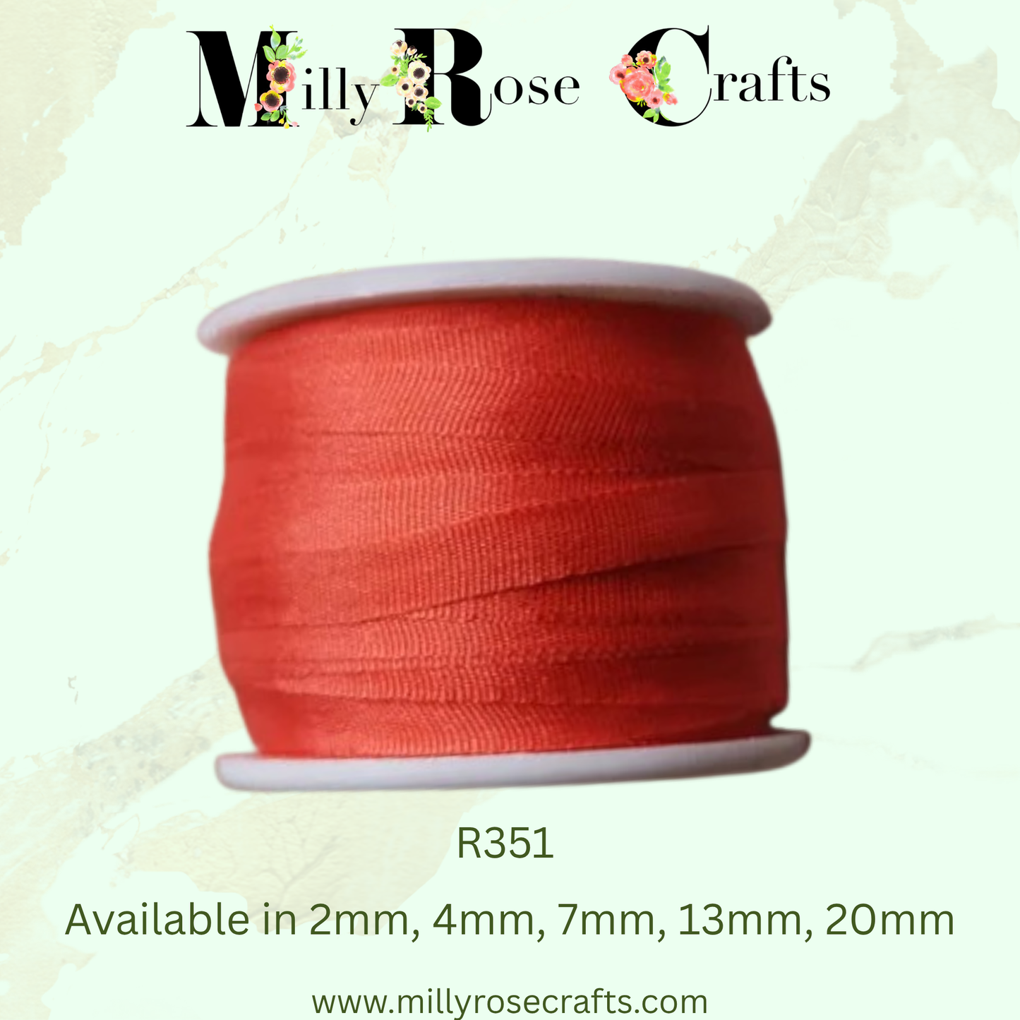 Premium 100% Mulberry Silk Ribbon  Artisan Single Color Collection 2mm,4mm,7mm,13mm,20mm widths
