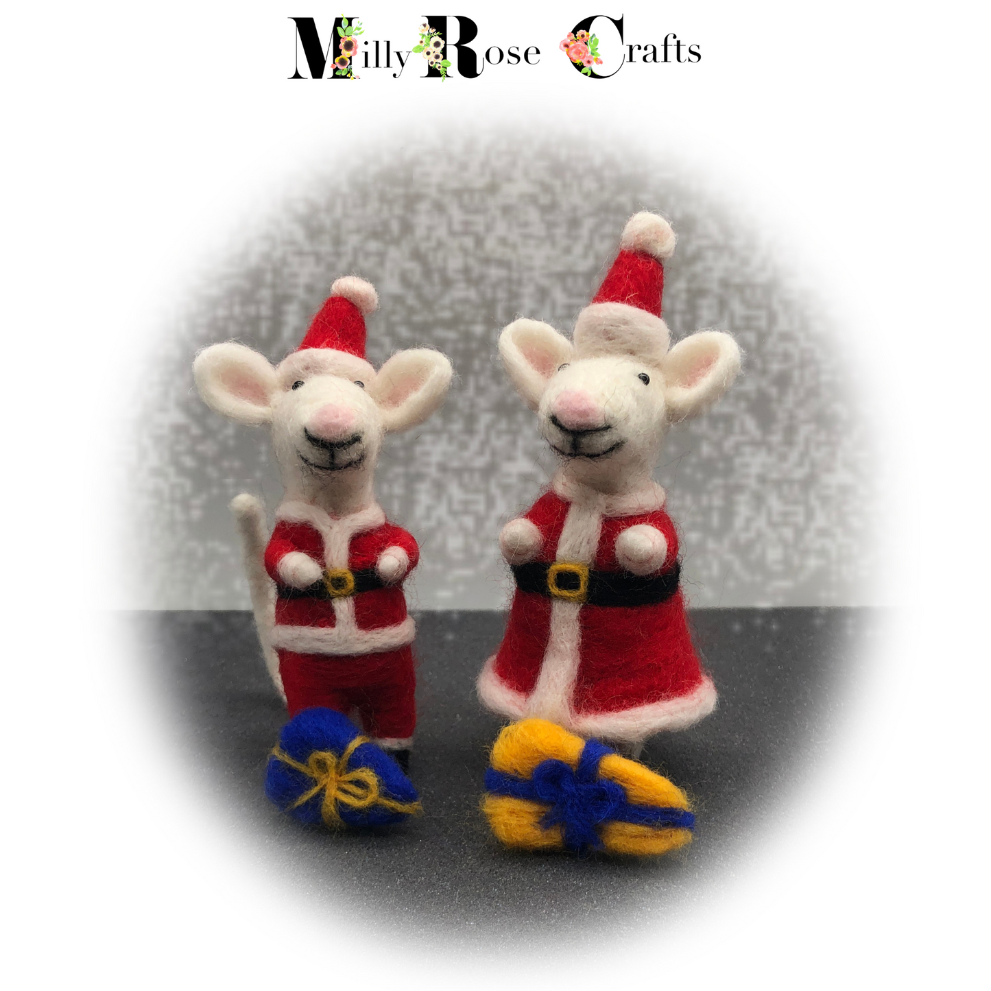 Christmas Mice Needle Felting Pattern pdf Felted Santa Mouse Xmas Felting Download Pattern Beginner's Needle Felting Guide pdf DIY Felting