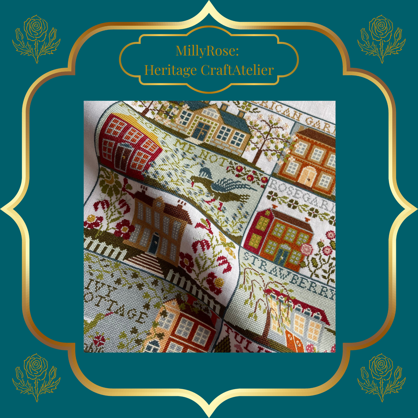 American Gardens Silk Cross Stitch Kit Heritage Cross Stitch Historische Stickmuster  Au Ver à Soie