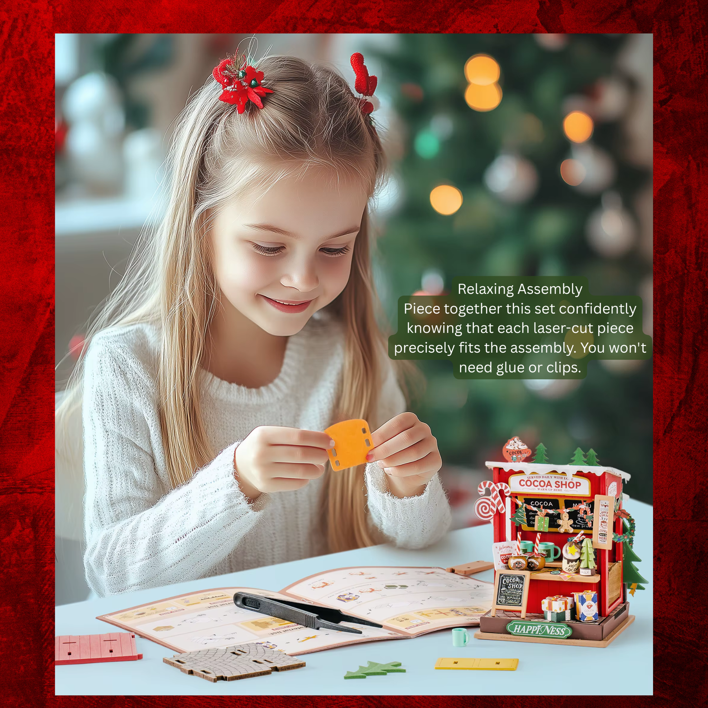 Rolife Christmas Cocoa Shop 3d Mini House Robotime Building Craft Kits DIY Miniature House Kit Decoration for Adults Gift For Christmas
