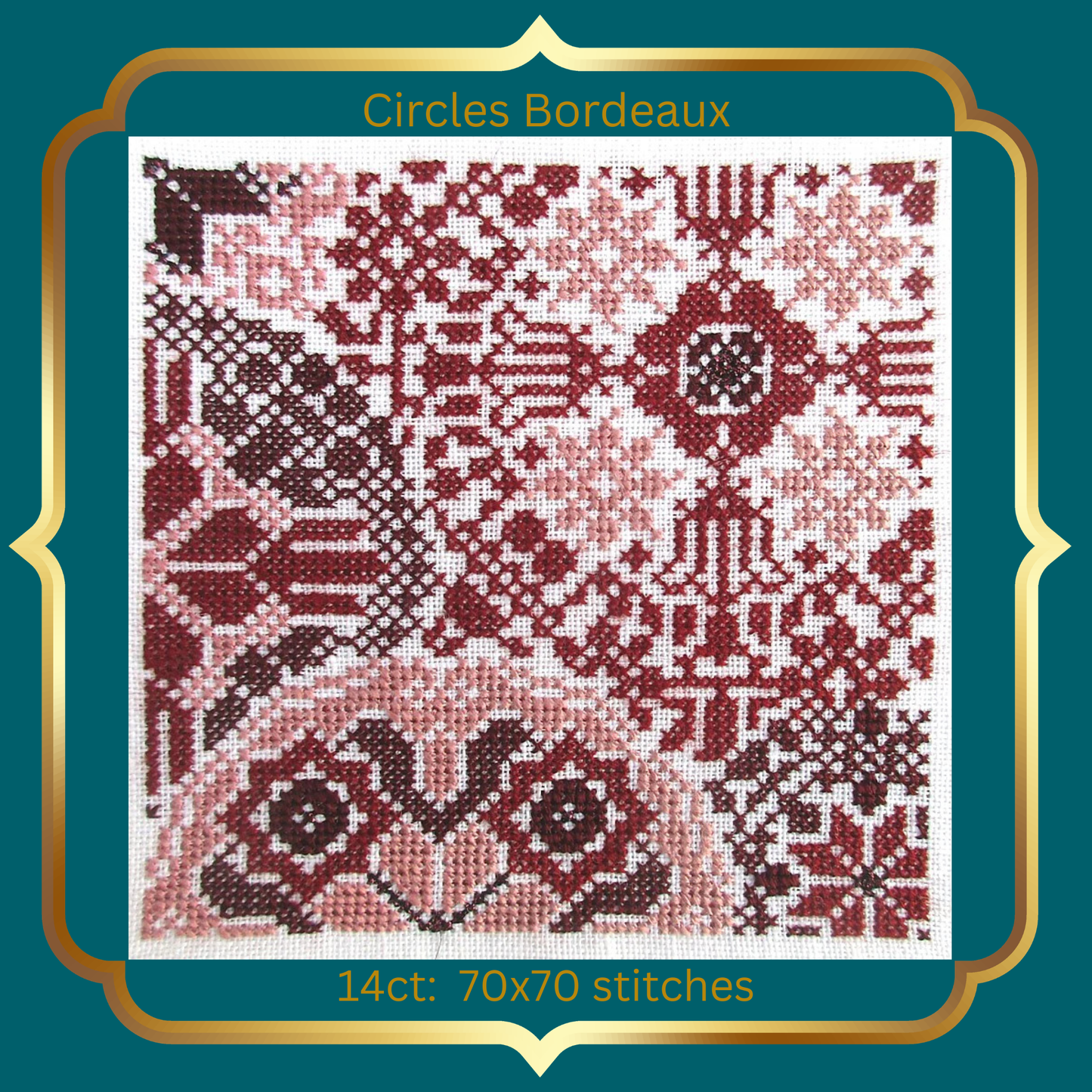 Historische Stickmuster Explorer Silk Cross Stitch Kit  Au Ver à Soie Fushia Burgundy Prune  Discovery Pack Sampler