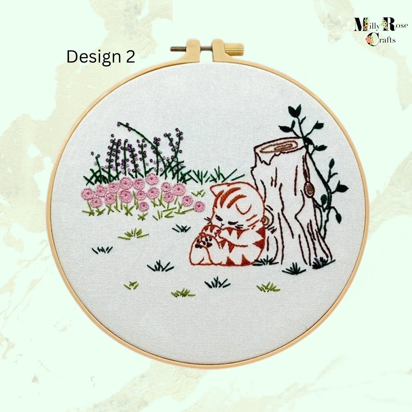 Cute Cat Embroidery Kit Beginner Embroidery Adult Stamped Cross Stitch Pattern, Simple Embroidery for Beginners