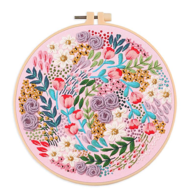 delightful flower embroidery kit