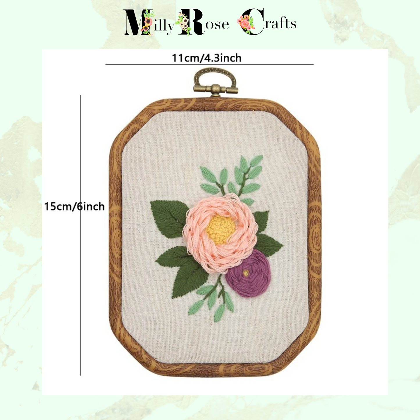 Spring Flower Embroidery Kits Tulip DIY Daisy Flower Pattern Lilac Snow Drops Clover Summer Flower Embroidery kit,Roses Stamped Cross Stitch