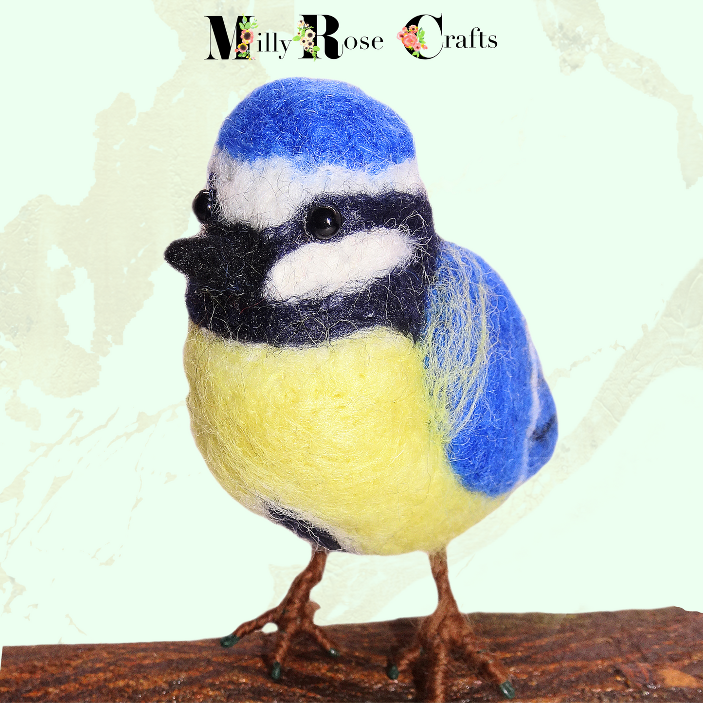 Blue Tit Needle Felting Pattern Beginner's Needle Felting Guide Download MillyRose Crafts