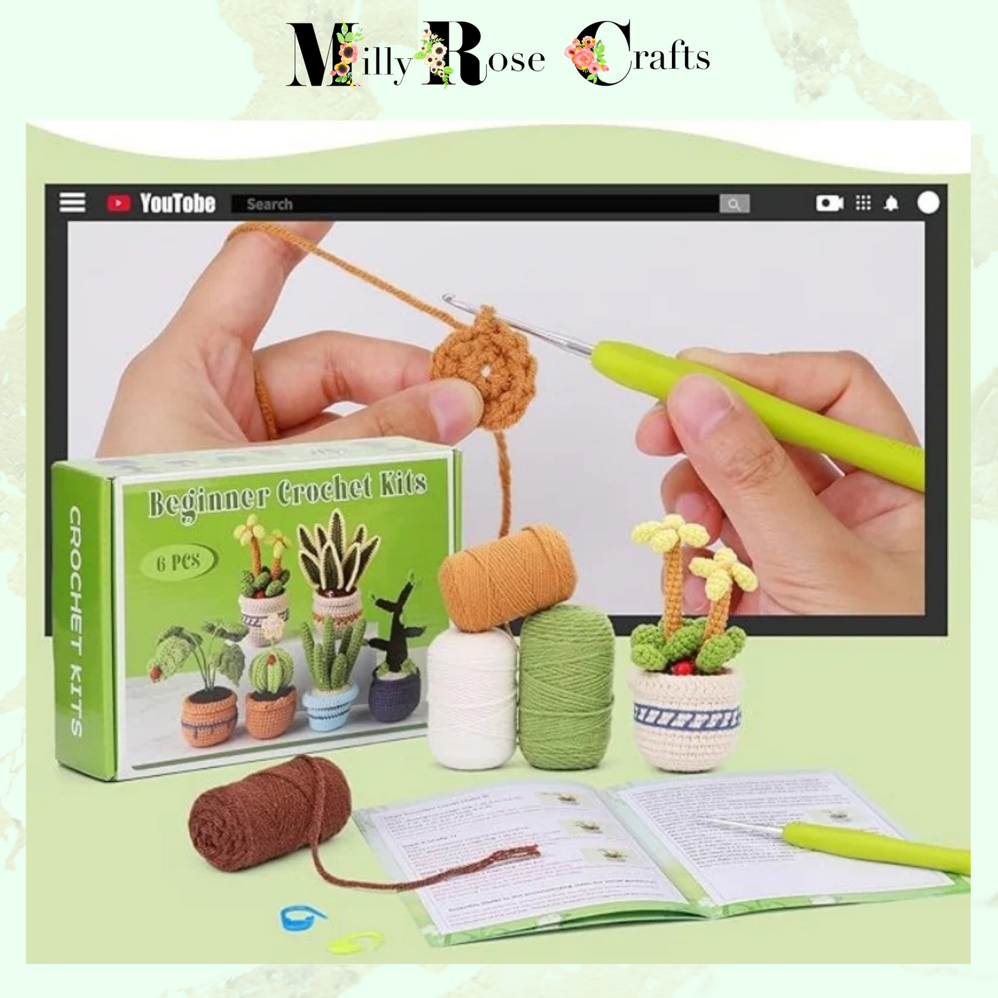 Houseplant Crochet Kit, Cacti in Pot Crochet Kit Monstera Plant Knitting Kit Beginner Friendly DIY Crochet Kit Craft Gift