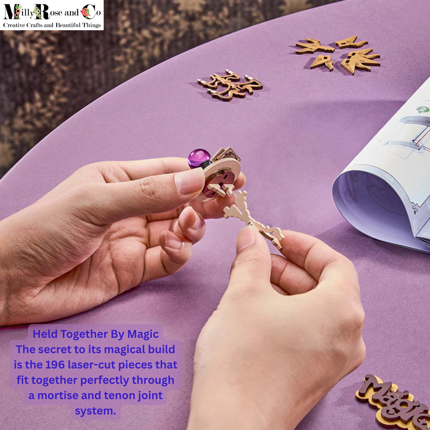 Rolife Magic Fantasy Corner Book Nook Kit Neo-Gothic Wizardry Bookshelf Insert Auto-On LED Light Desk Bookshelf Decoration 14+ Craft Gift