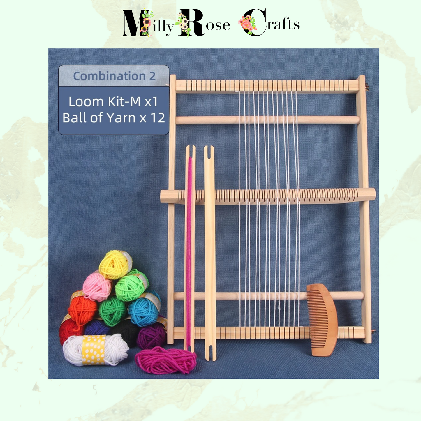 Wooden Weaving Loom Beginner Handcrafted Weaving Loom for Creative Textured Projects Easy Assembly and Use Craft Gift idea