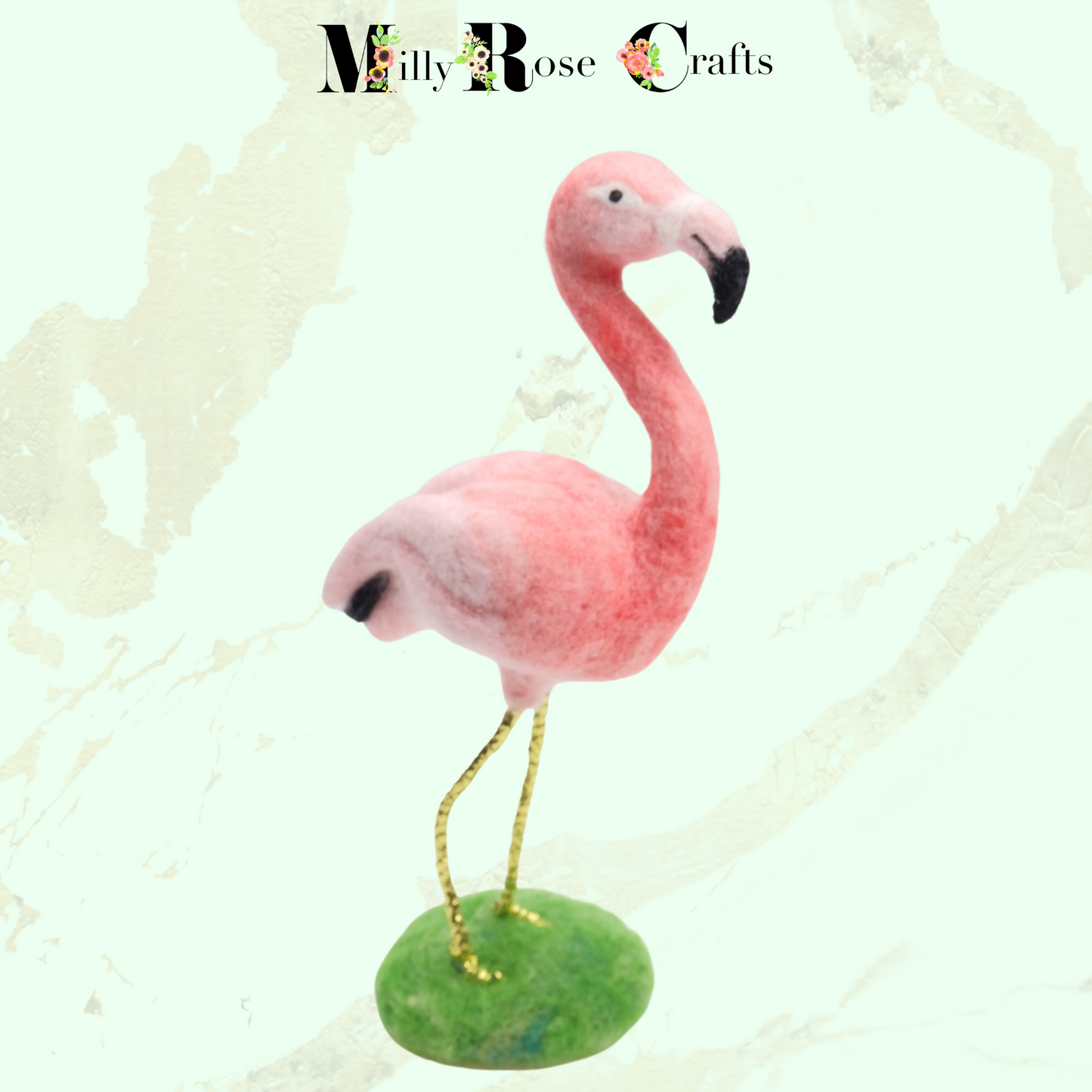 Pink Flamingo Needle Felting Pattern .pdf Download Bird Felting Pattern Beginner's Needle Felting Guide Download MillyRose Crafts.pdf felting