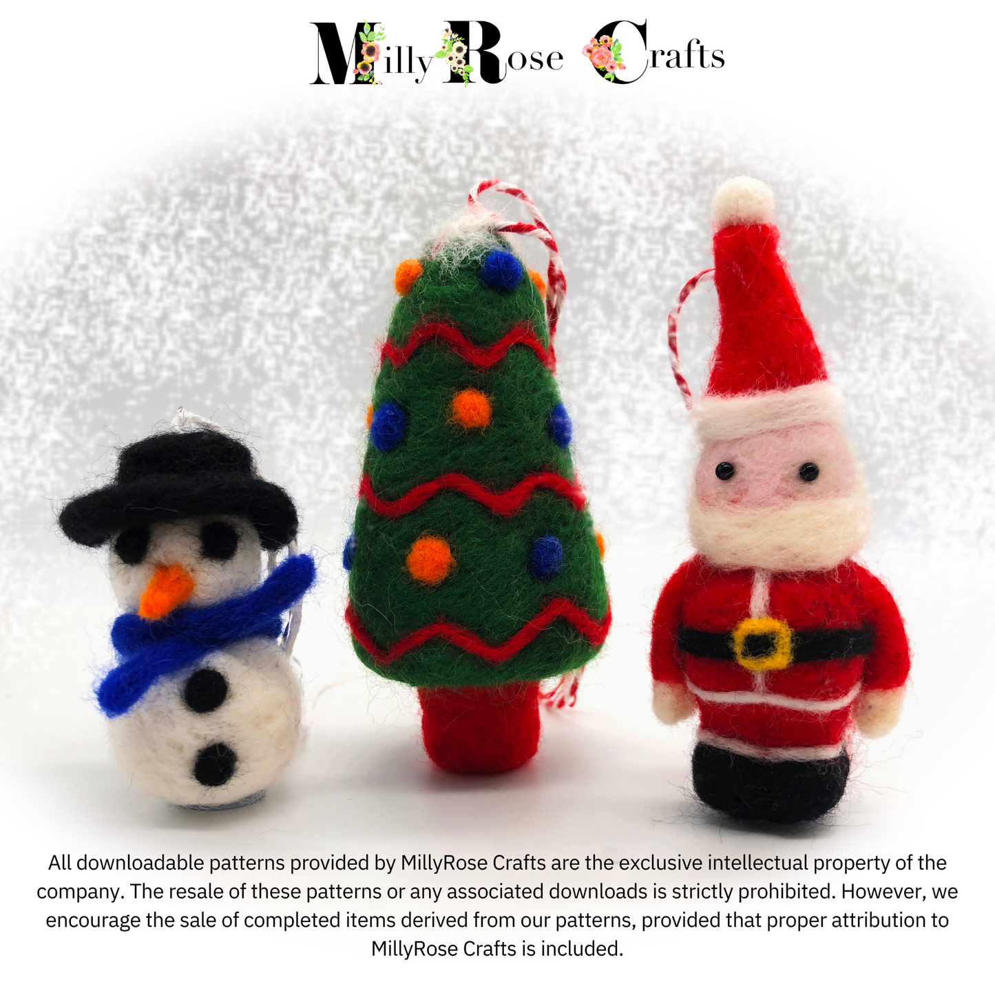 Christmas Baubles Needle Felting Pattern pdf Santa Snowman Tree Felting Download Pattern Beginner's Needle Felting Guide pdf DIY Felting