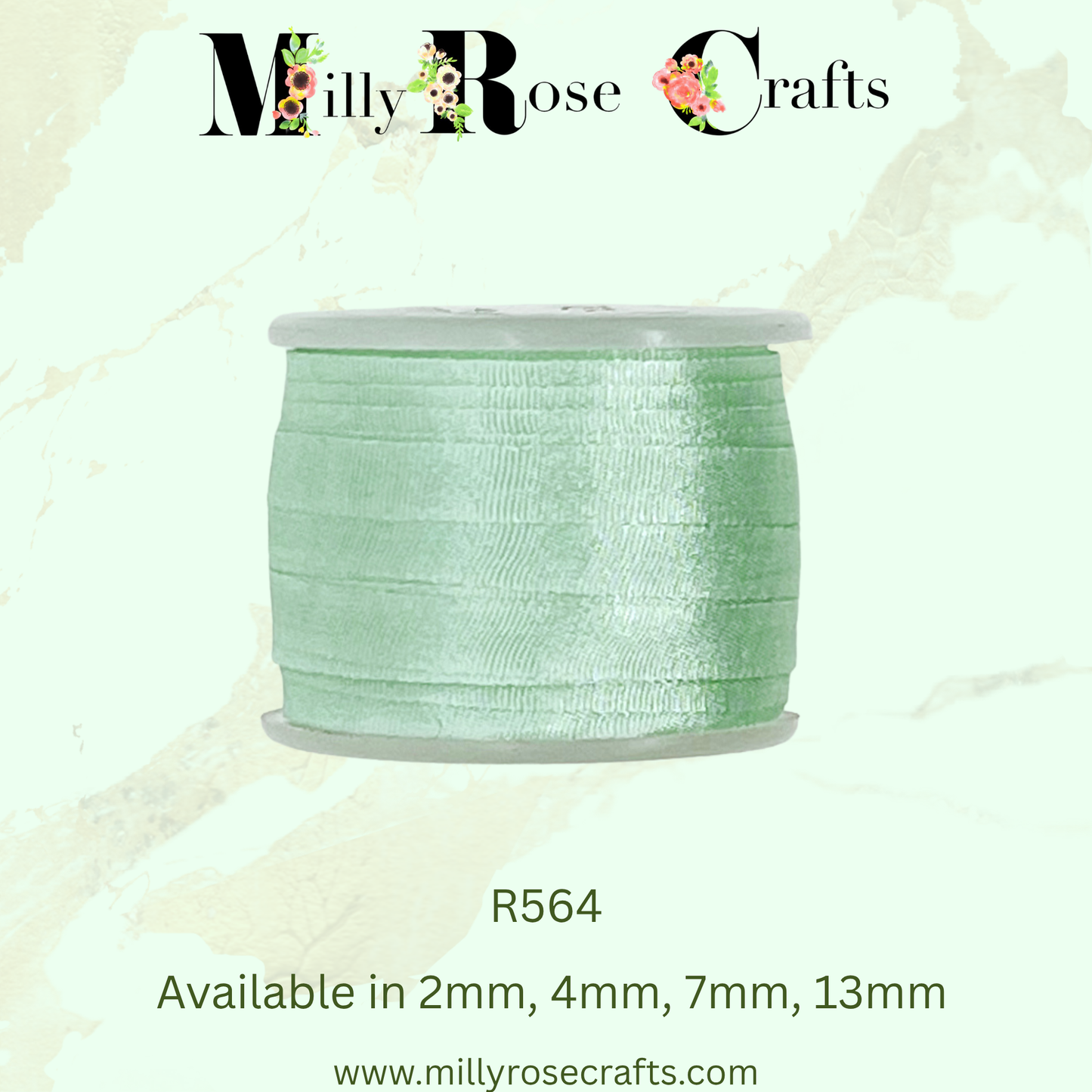 Premium 100% Mulberry Silk Ribbon  Artisan Single Color Collection 2mm,4mm,7mm,13mm,20mm widths