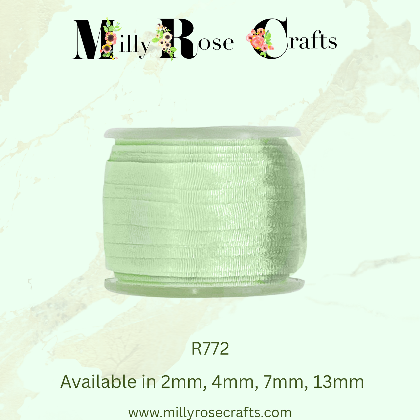 Premium 100% Mulberry Silk Ribbon  Artisan Single Color Collection 2mm,4mm,7mm,13mm,20mm widths