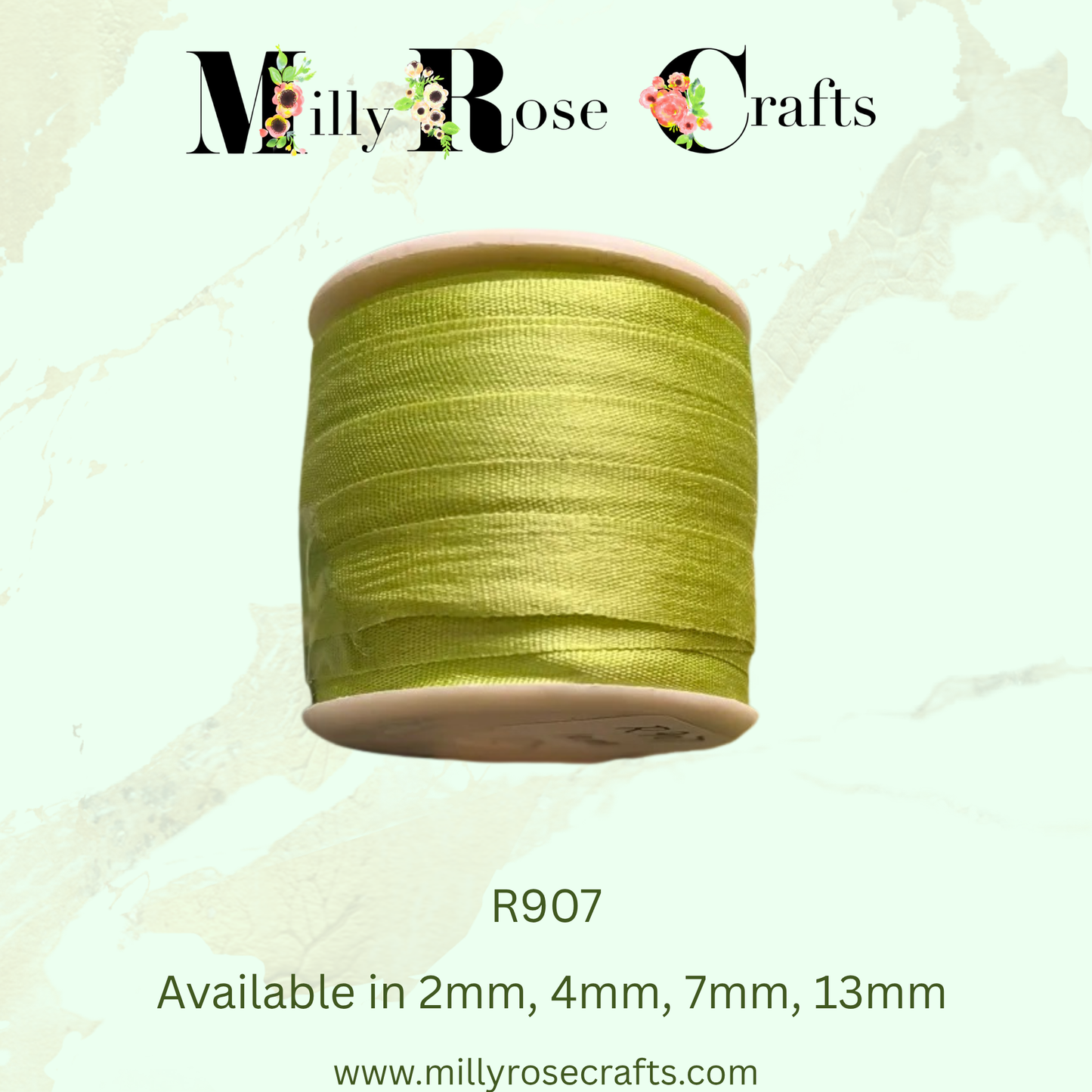Premium 100% Mulberry Silk Ribbon  Artisan Single Color Collection 2mm,4mm,7mm,13mm,20mm widths