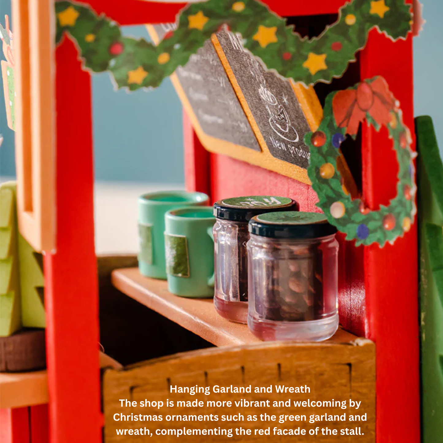 Rolife Christmas Cocoa Shop 3d Mini House Robotime Building Craft Kits DIY Miniature House Kit Decoration for Adults Gift For Christmas