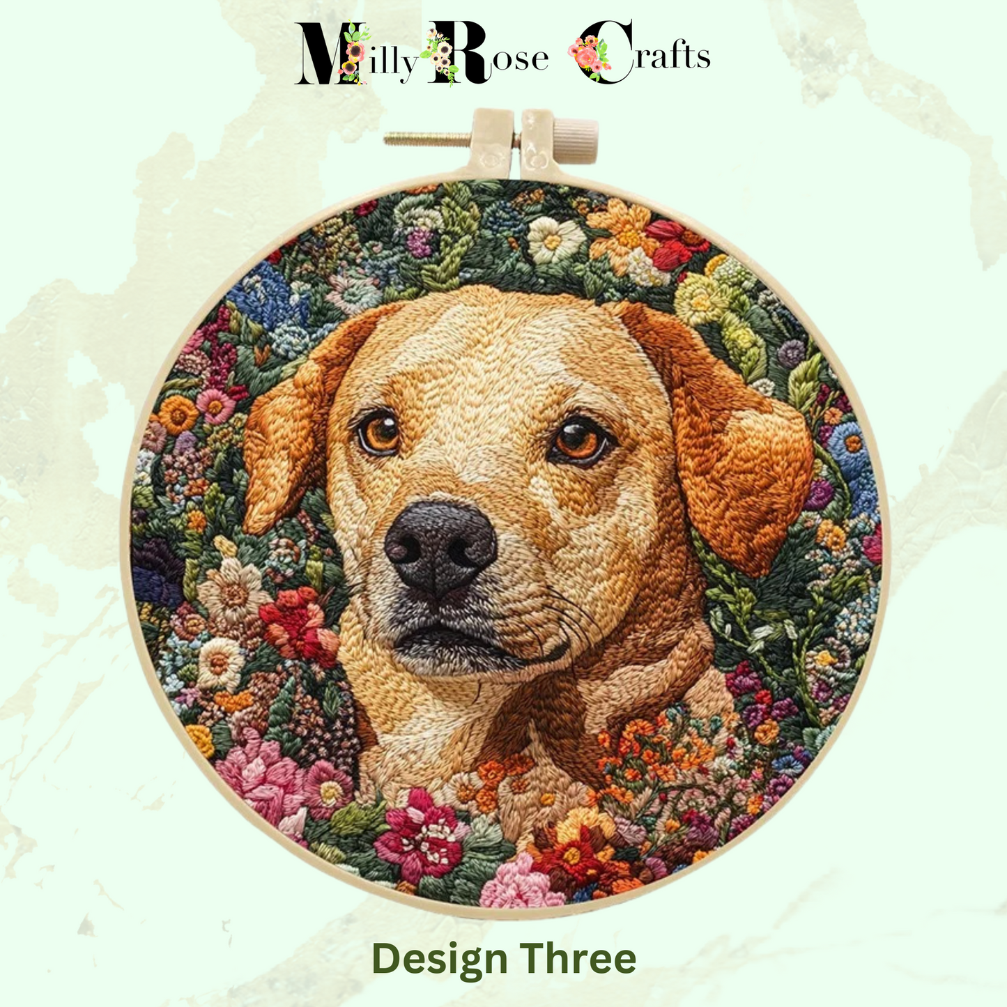 Retriever Dog Embroidery Kit Expert Embroidery Adults Terrier Embroidery Cross Stitch English Instruction Thread Painting Needles 15cm Hoop